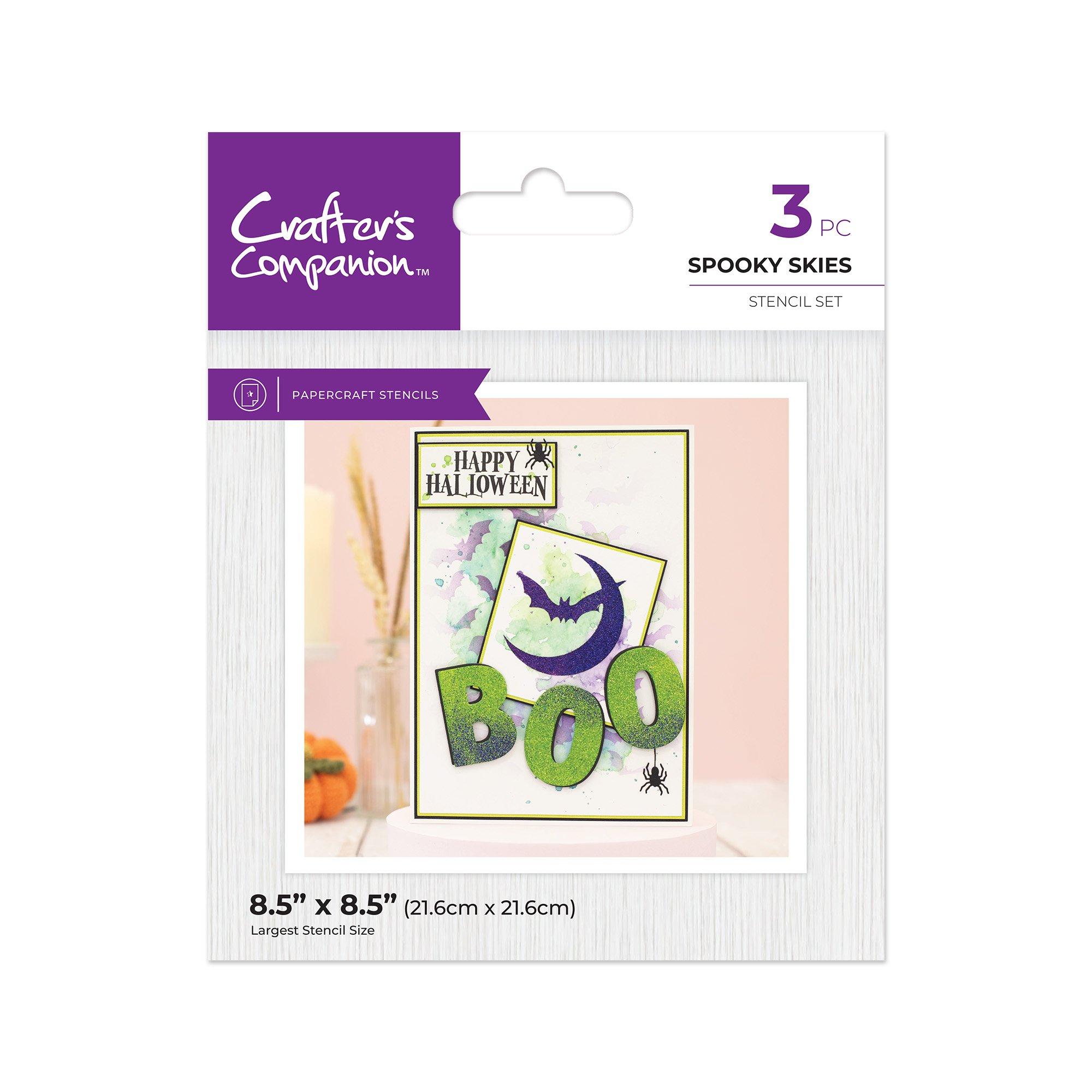 White - Crafters Companion - Spooky Skies Stencil - 1