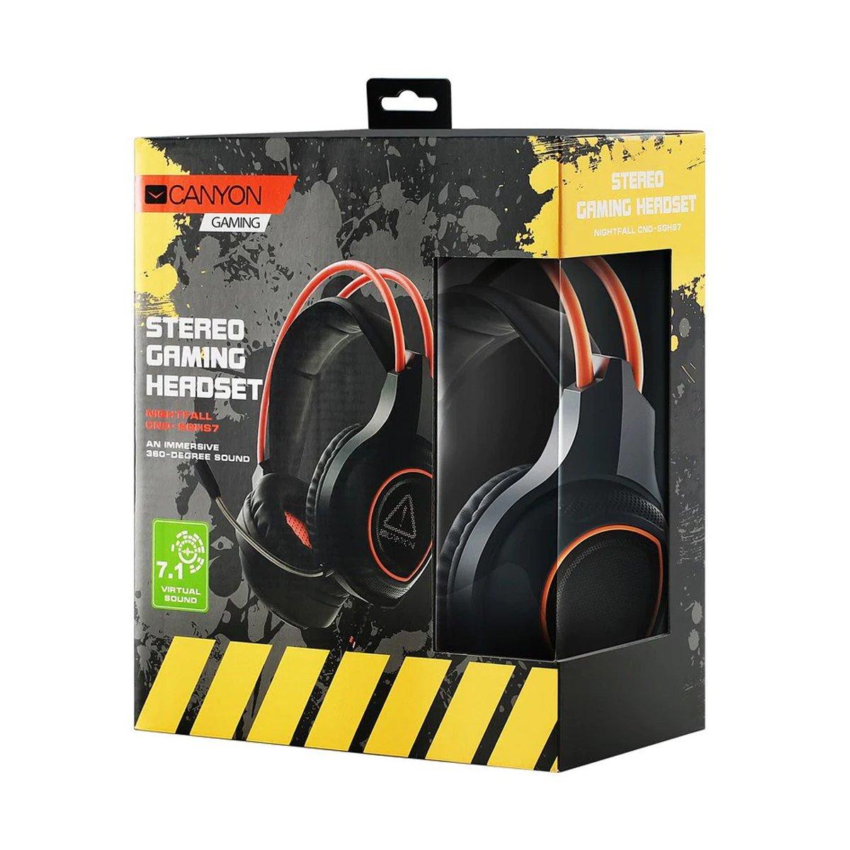 Black / Orange - Canyon - Canyon 7.1 USB Gaming Headset With Microphone - 2