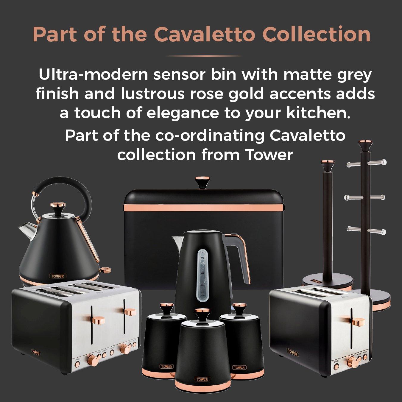 Black - Tower - Cavaletto 58L Sensor Bin Black - 8
