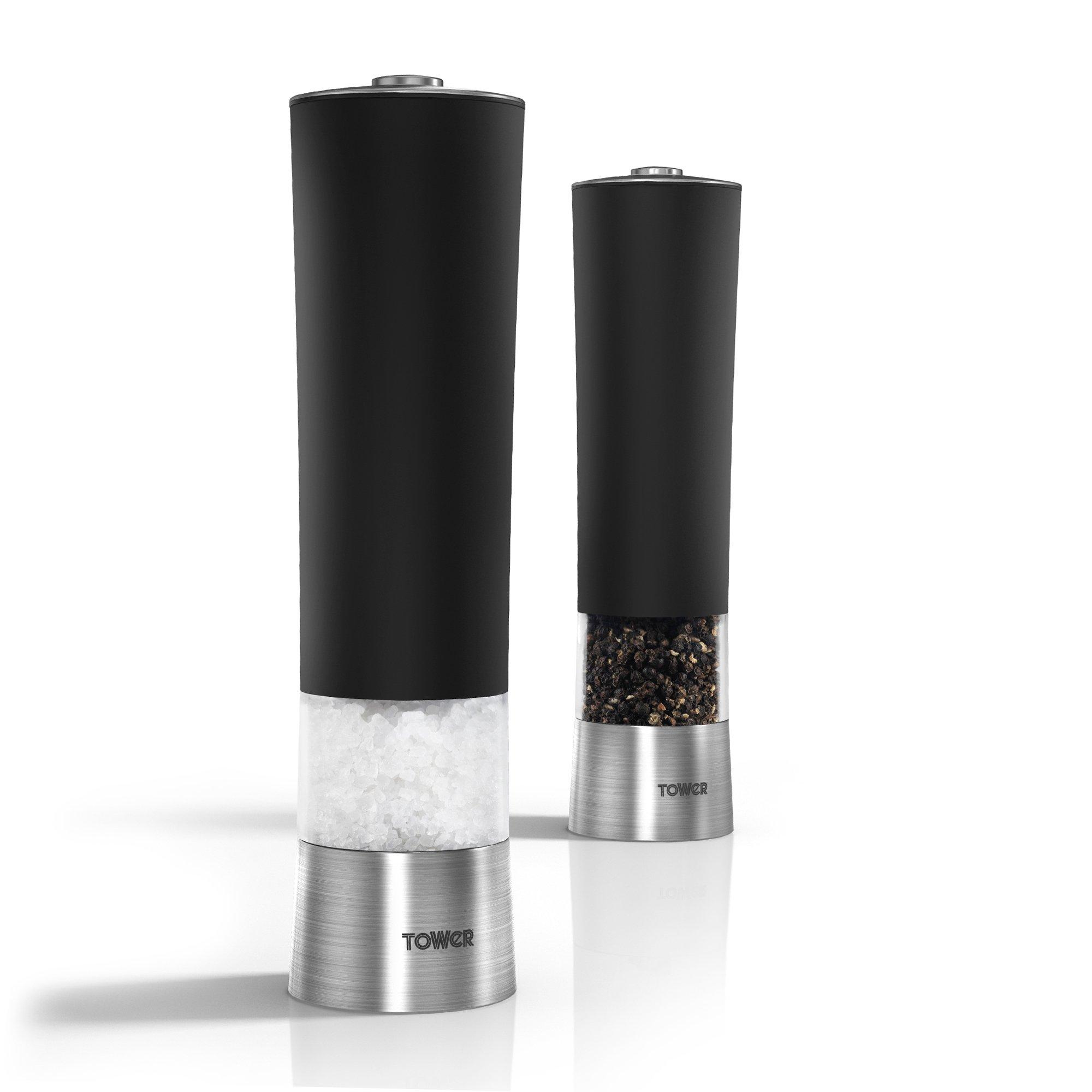 Black - Tower - Electric Salt and Pepper Mill - 2