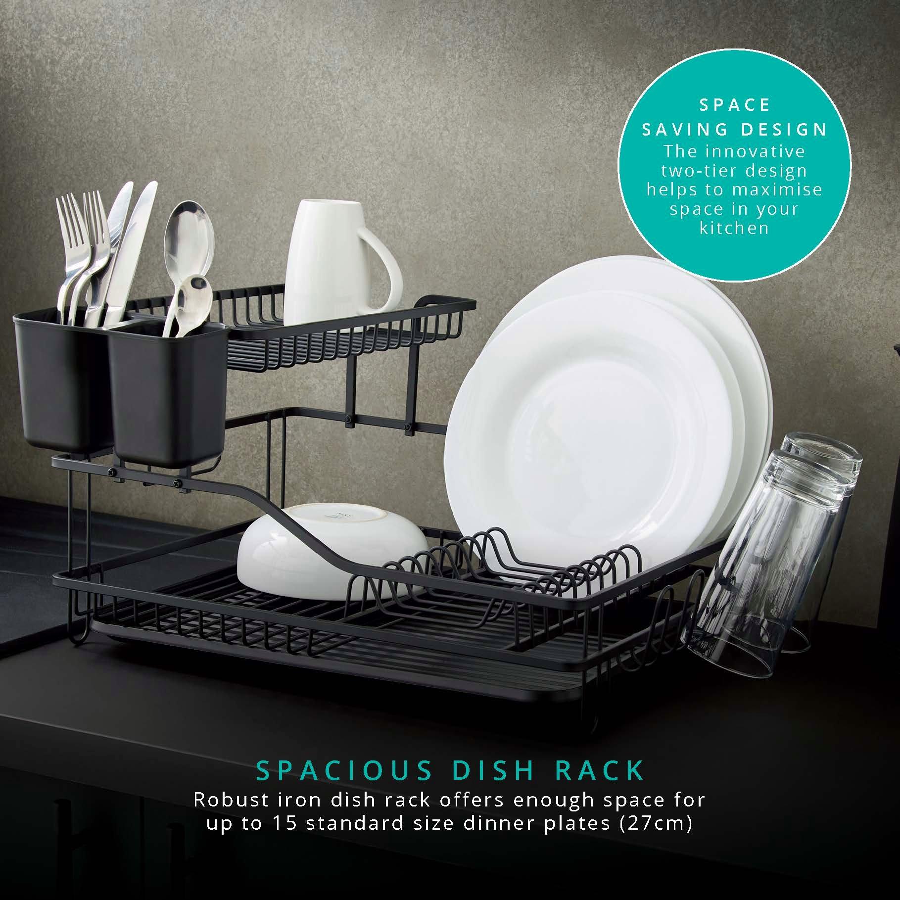 Black - Swan - Stealth 15 Plate Dish Rack - 4