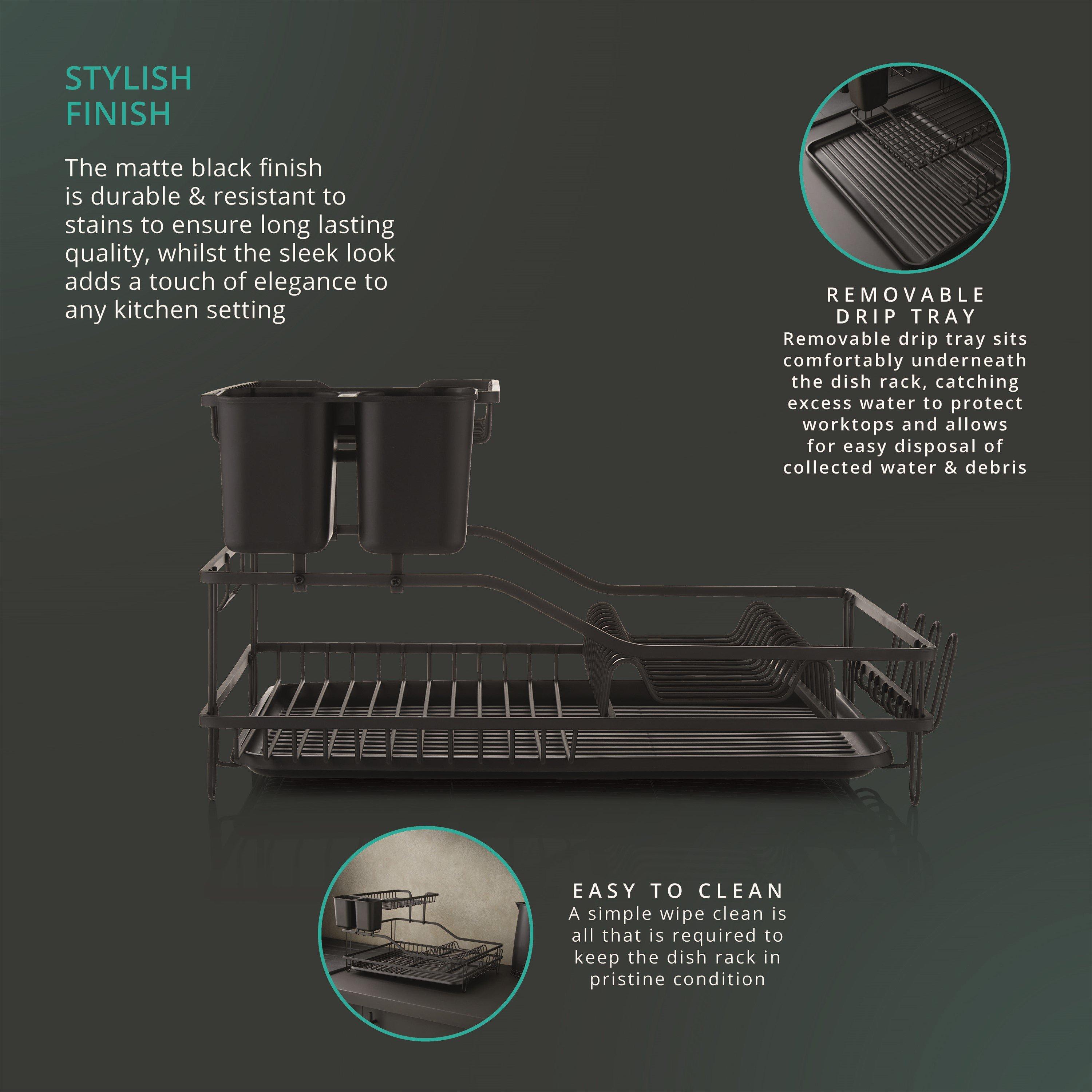 Black - Swan - Stealth 15 Plate Dish Rack - 6