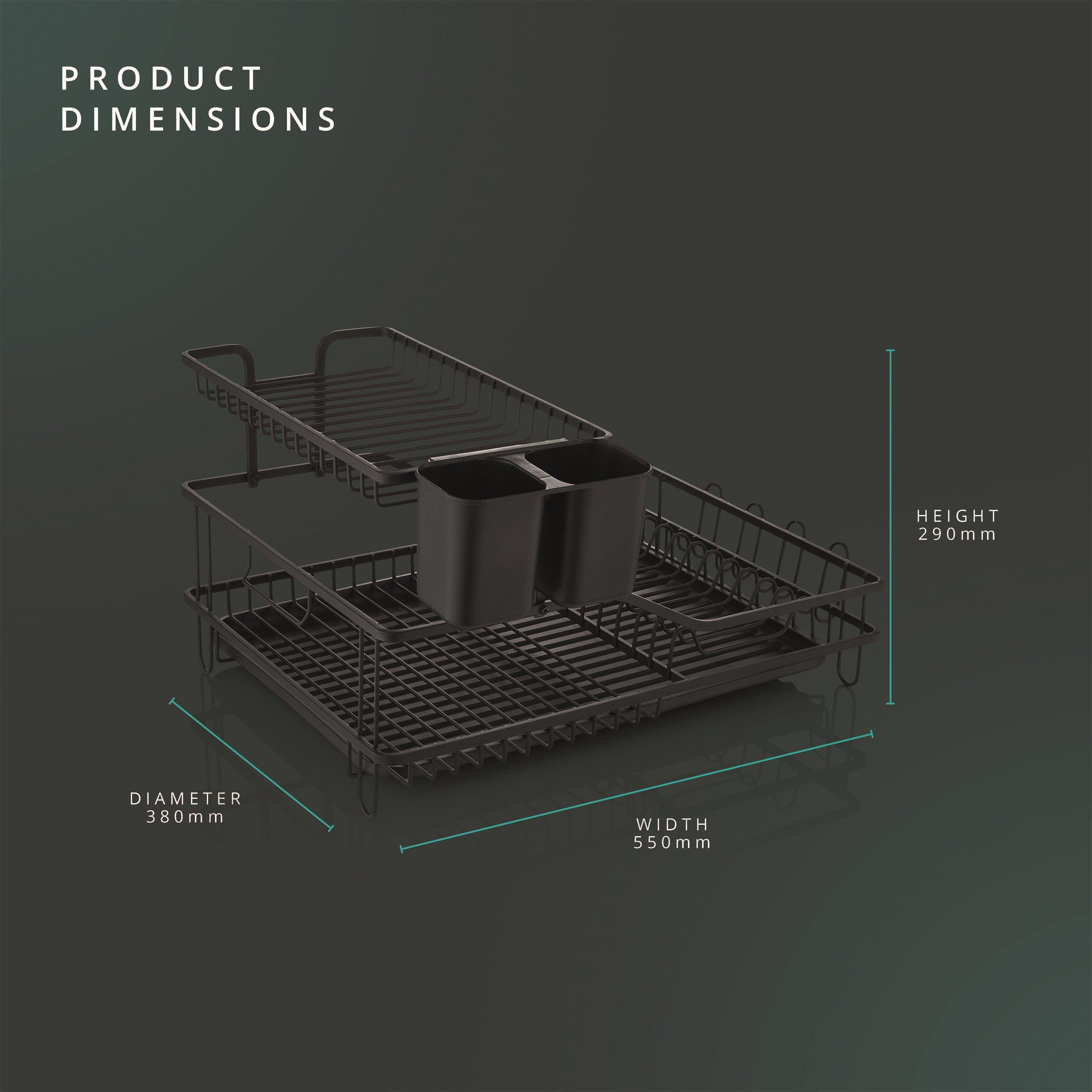 Black - Swan - Stealth 15 Plate Dish Rack - 7