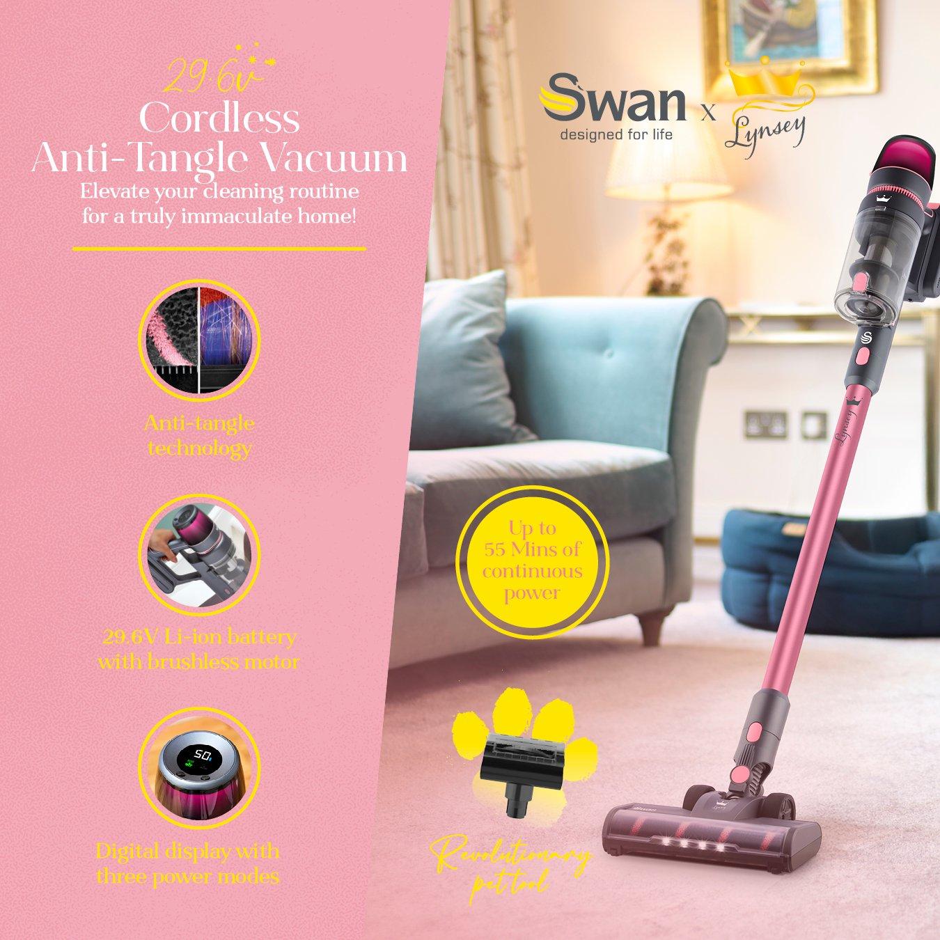 Pink - Swan - Lynsey Queen of Clean 29.6V Cordless Stick Vac - 3