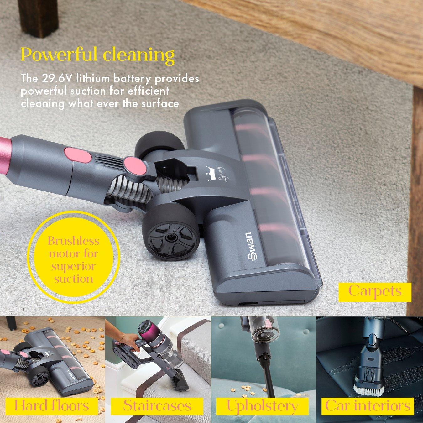 Pink - Swan - Lynsey Queen of Clean 29.6V Cordless Stick Vac - 5