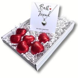 Aye Do Best Friend Mini Gift Hamper Silver Heart Necklace