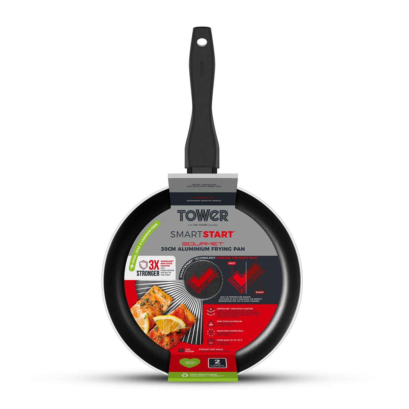 Black - Tower - Smart Start Gourmet 30cm Frying Pan - 13