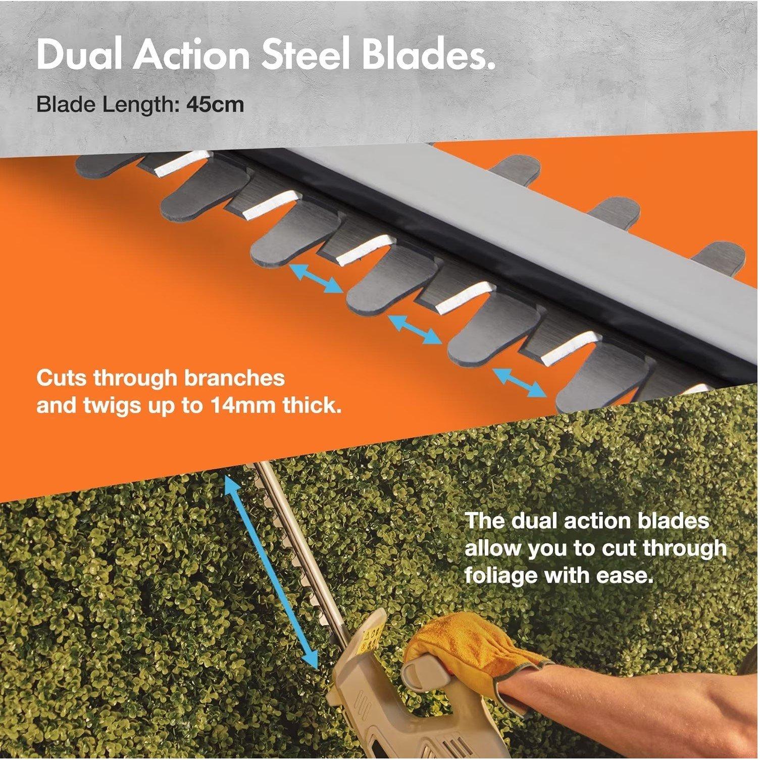 Grey - VonHaus - VonHaus F-Series Cordless Hedge Trimmer – 20V - 2