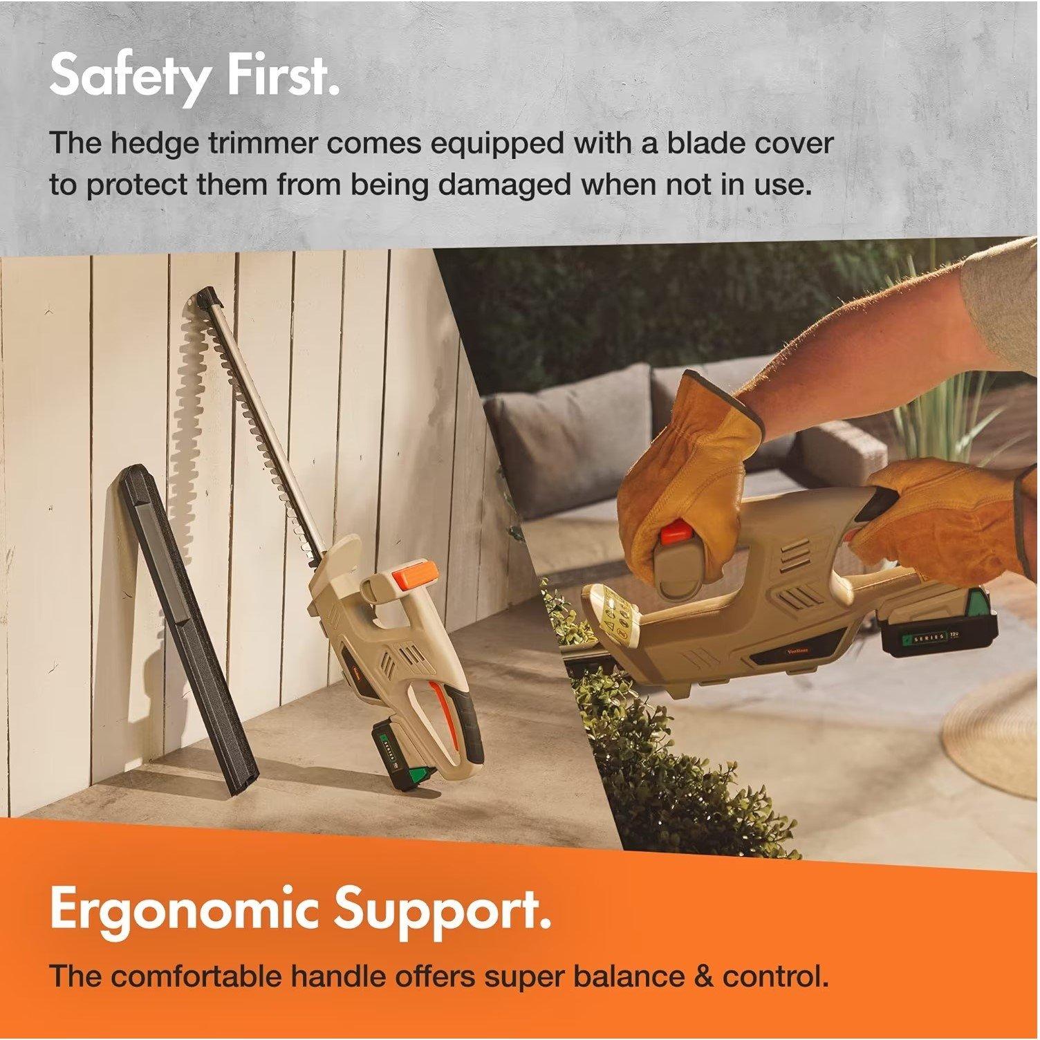 Grey - VonHaus - VonHaus F-Series Cordless Hedge Trimmer – 20V - 3