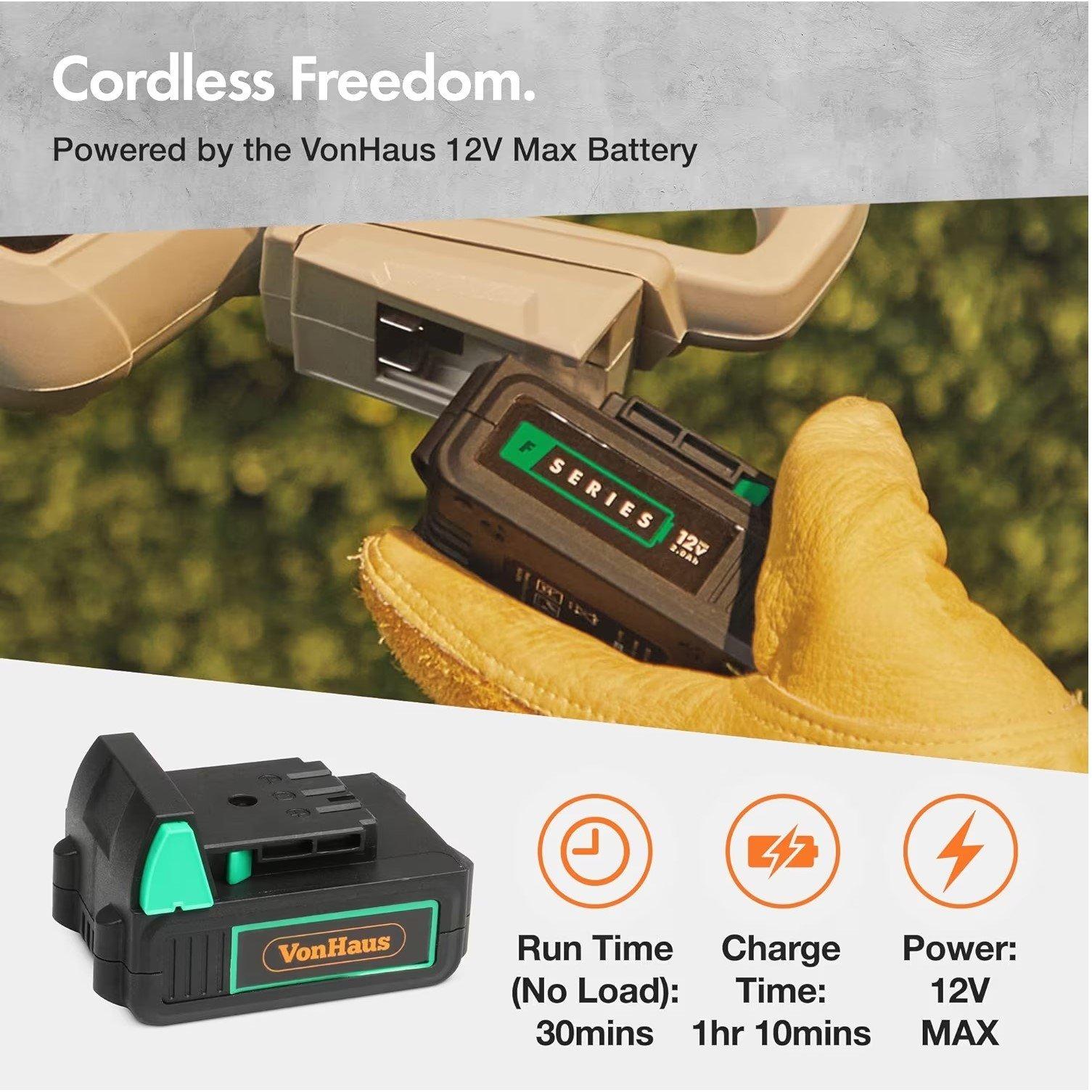 Grey - VonHaus - VonHaus F-Series Cordless Hedge Trimmer – 20V - 5