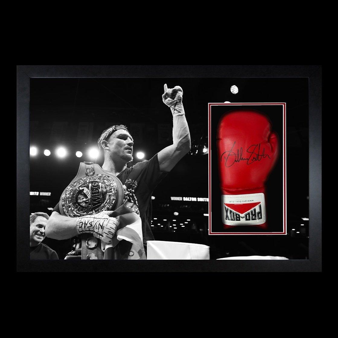 The Fan Cave  Dalton Smith Signed Glove Display I - Red - 690x480mm