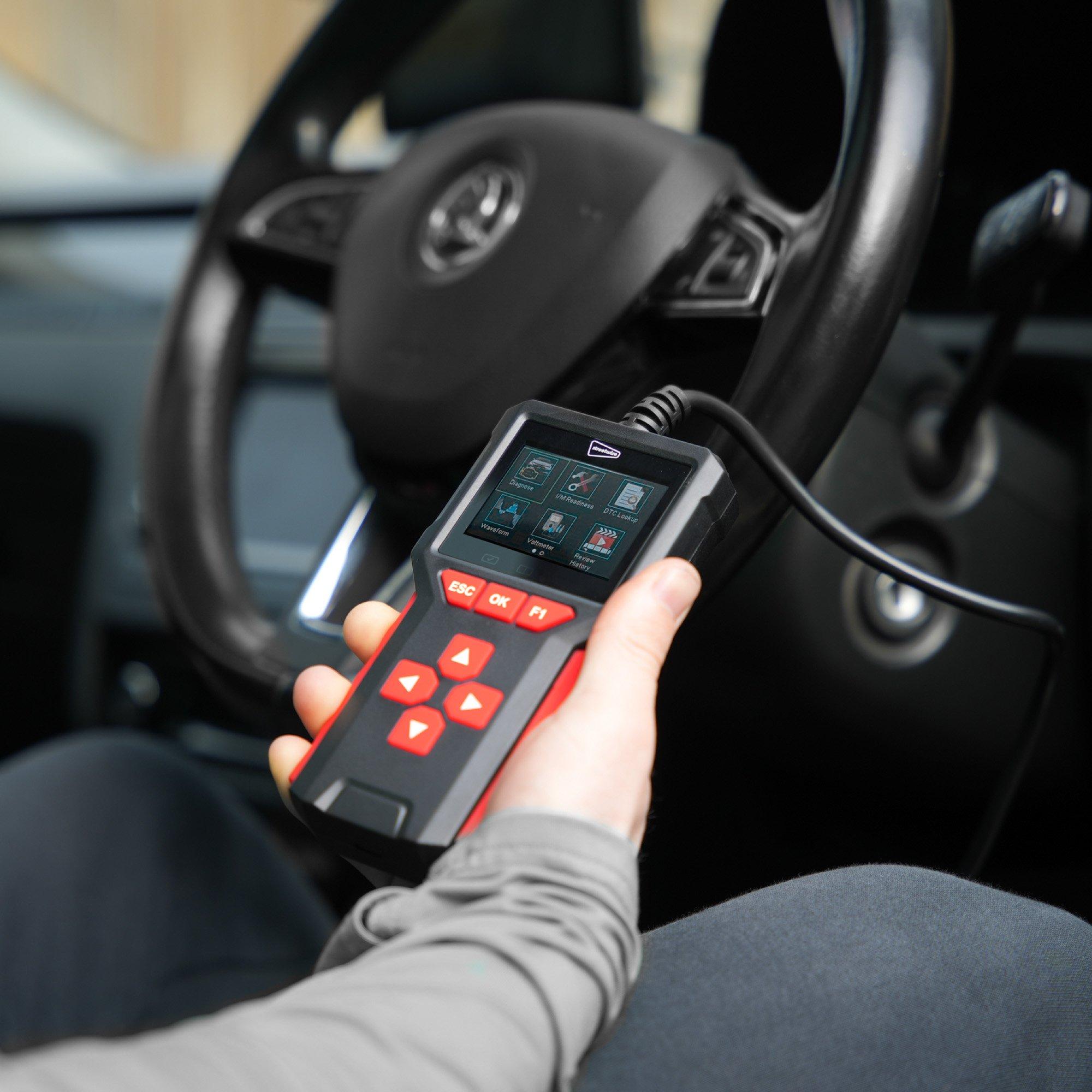 Black - Streetwize - 2 in 1 OBDII Fault Scanner with Battery Tester - 3