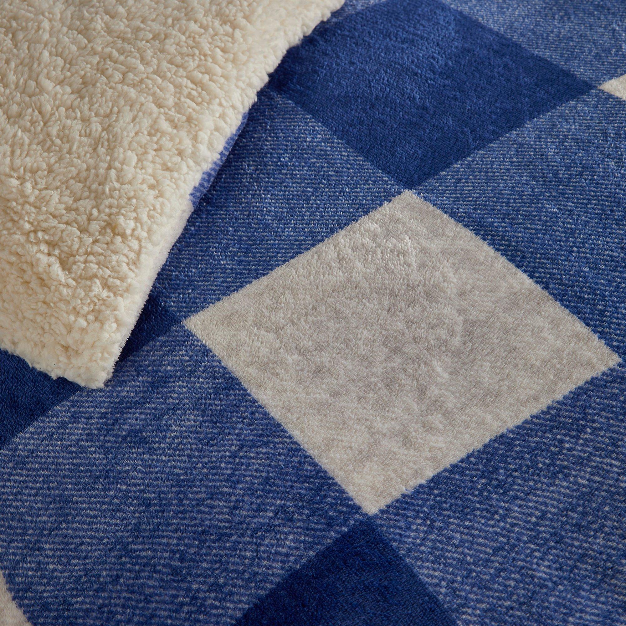 Blue - Bedlam - Cosy Oversize Gingham Check Duvet Cover Set - Blue - 3