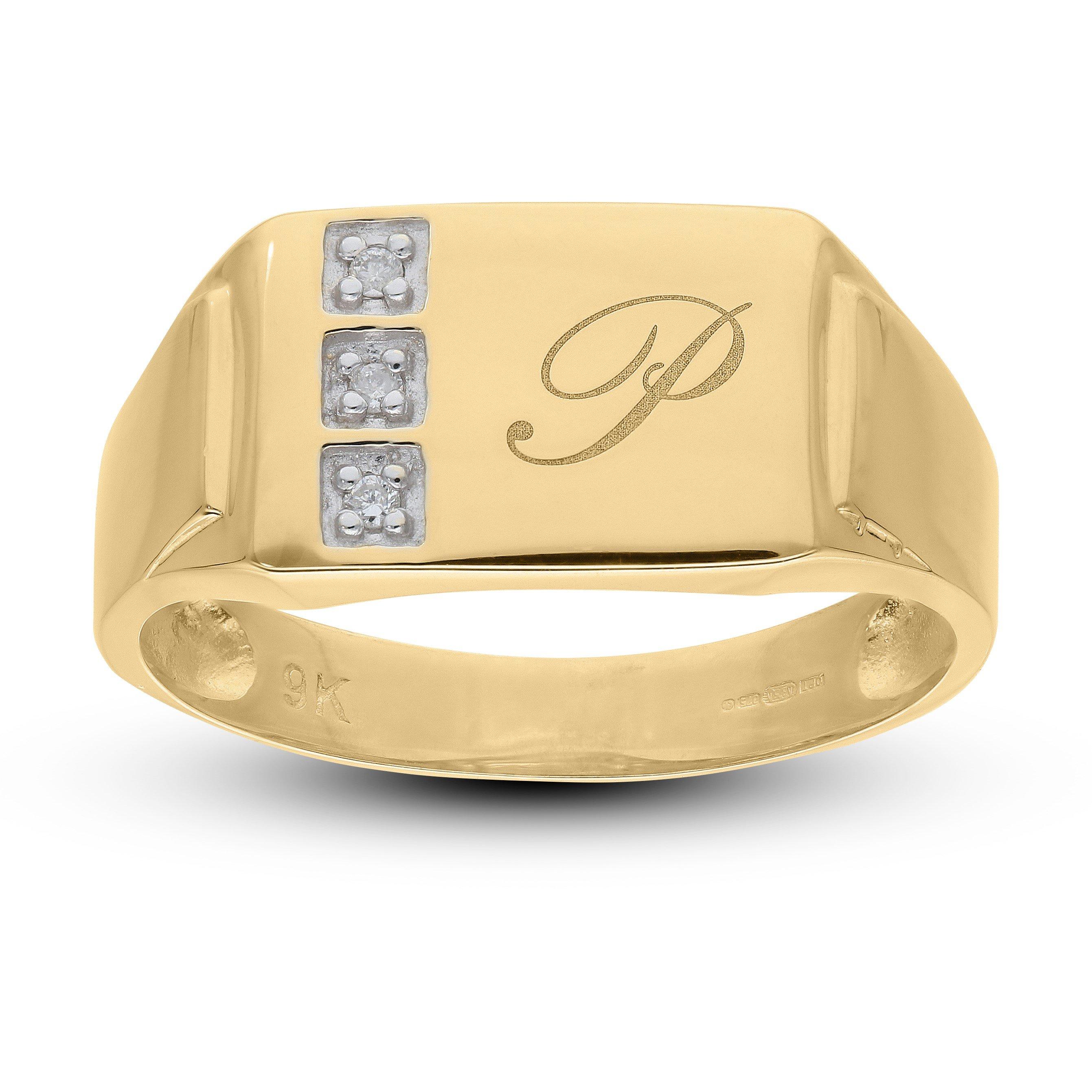 Gold - Be You - 9CT Personalised Gents Dia Signet Ring