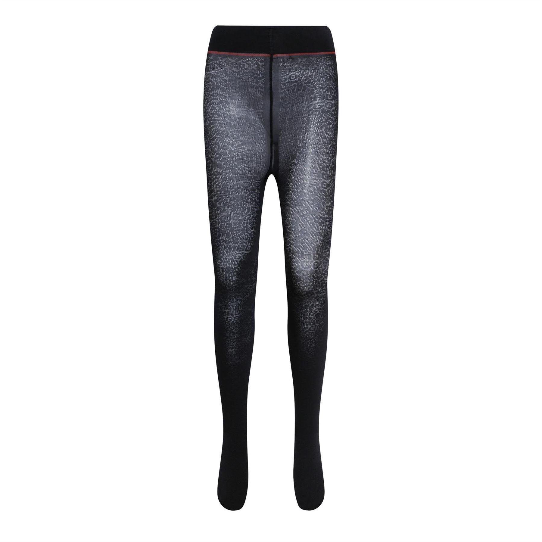 Hugo Leopard Print Logo Tights