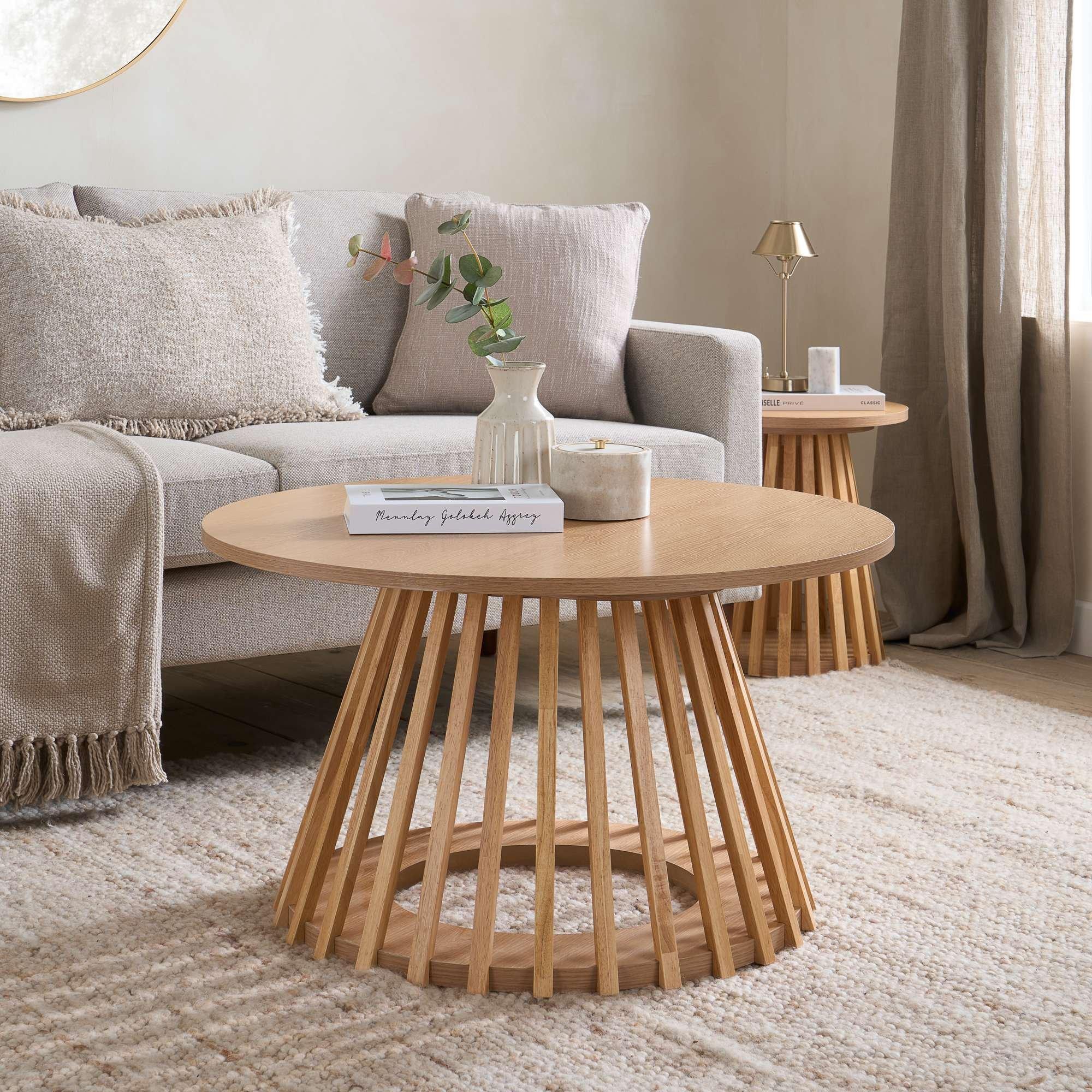 Nude - Birlea - Kylo Round Slatted Coffee Table - 1