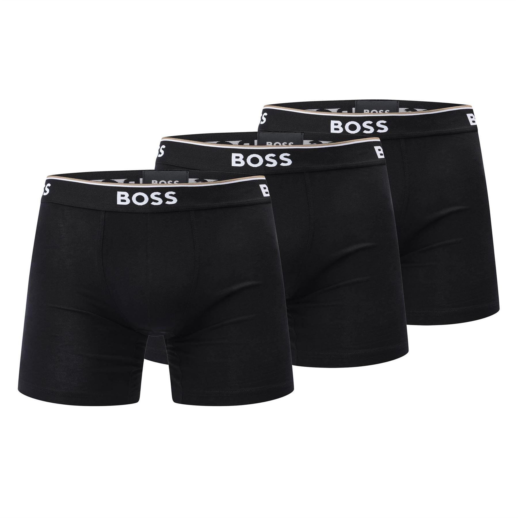 Black - Boss - 3 Pack of Long Stretch Cotton Boxer Briefs - 2