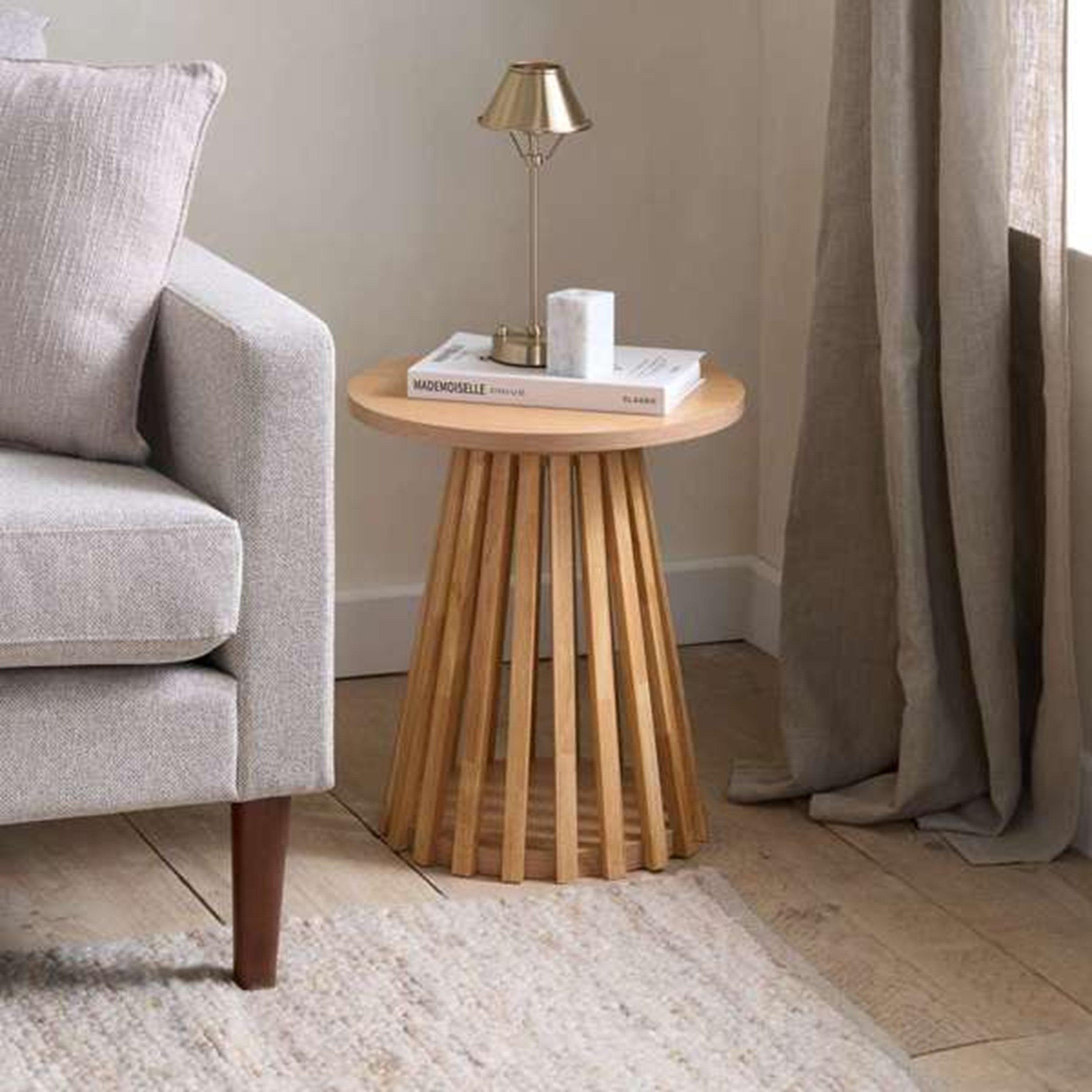Nude - Birlea - Kylo Round Slatted Lamp Table - 1