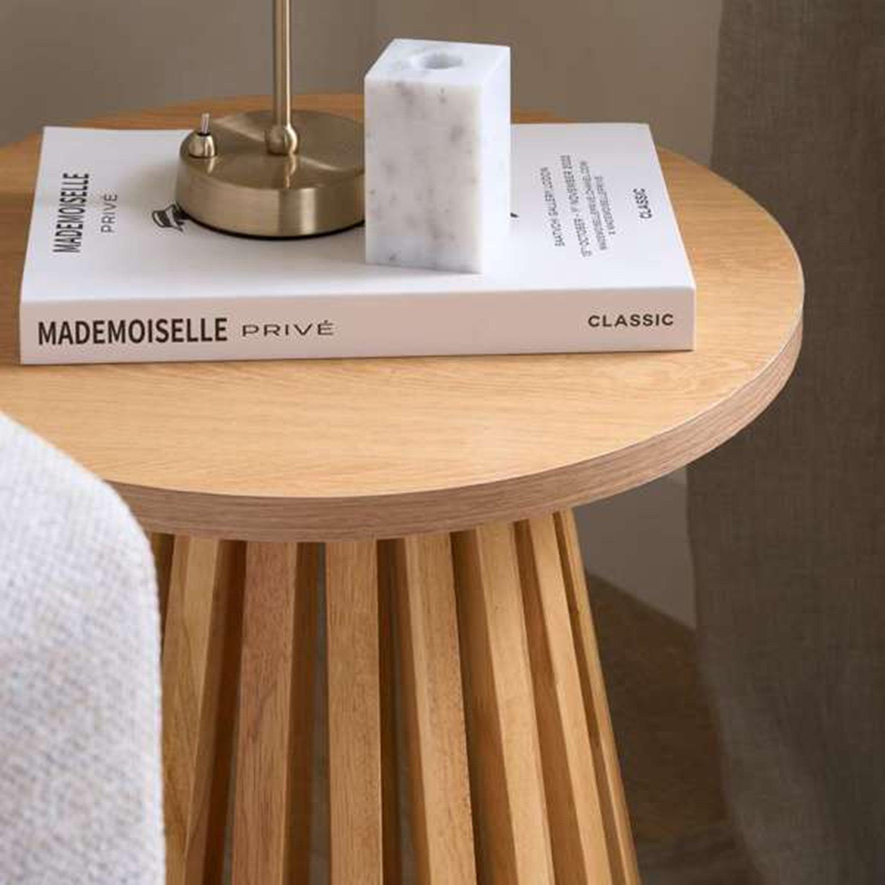 Nude - Birlea - Kylo Round Slatted Lamp Table - 2