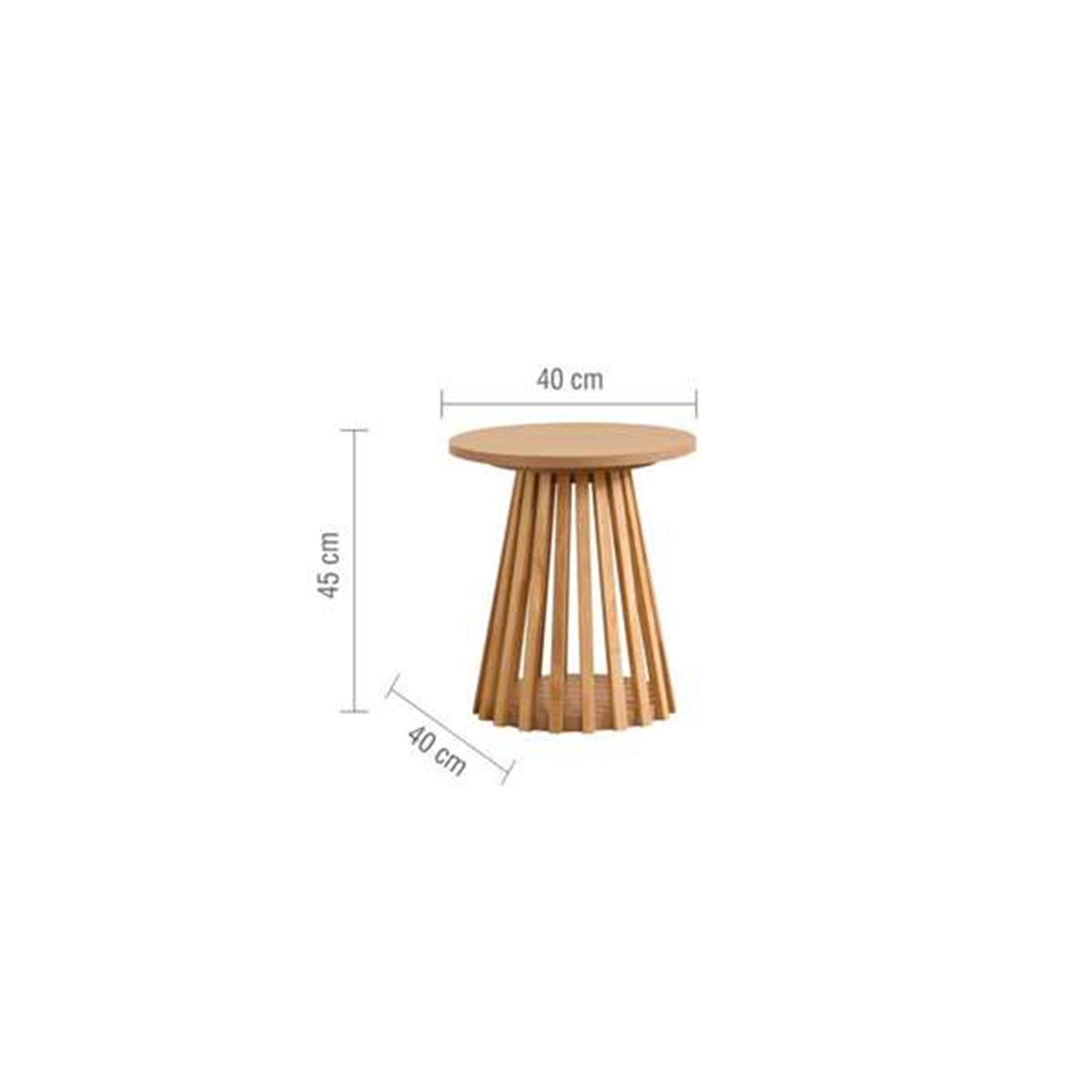 Nude - Birlea - Kylo Round Slatted Lamp Table - 5
