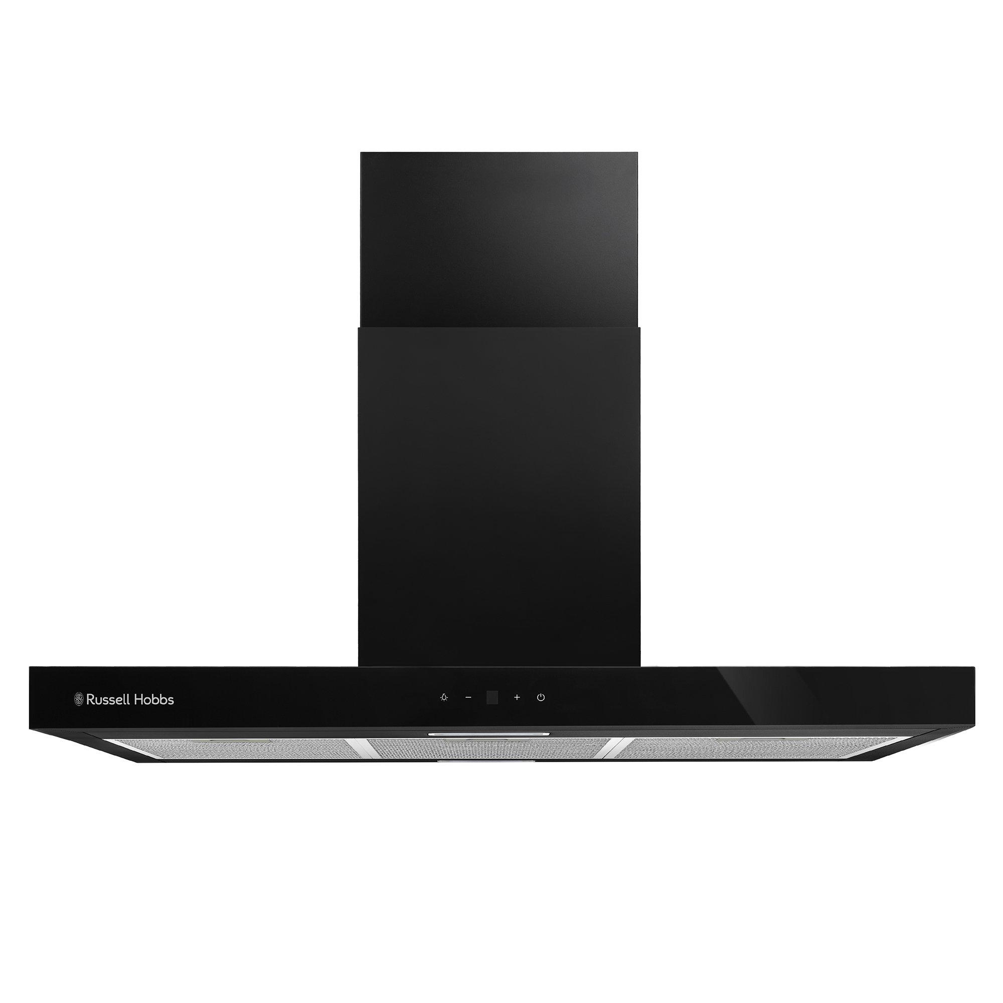 Black - Russell Hobbs - RHICH904B 90cm Island Cooker Hood in Black - 1
