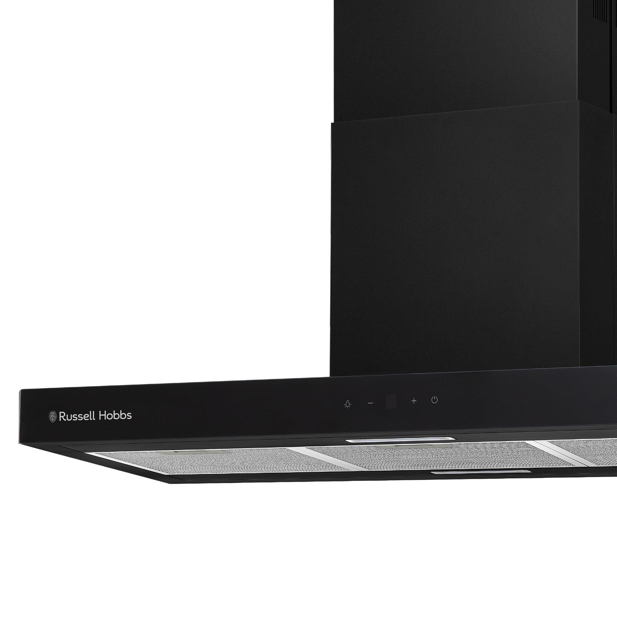 Black - Russell Hobbs - RHICH904B 90cm Island Cooker Hood in Black - 3
