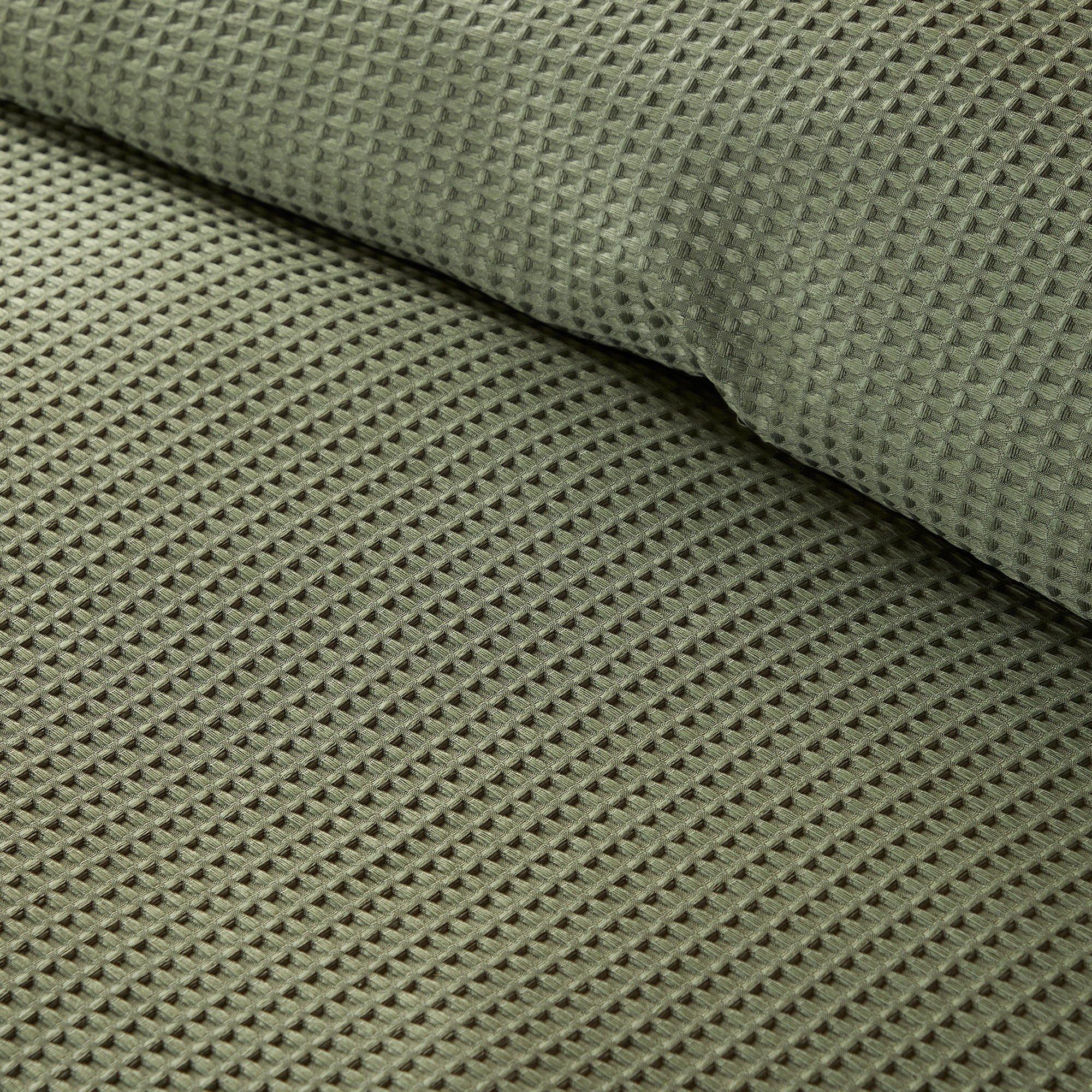 Dark Green - Serene Home - Lindly Embossed Waffle Duvet Cover Set in Green - 3