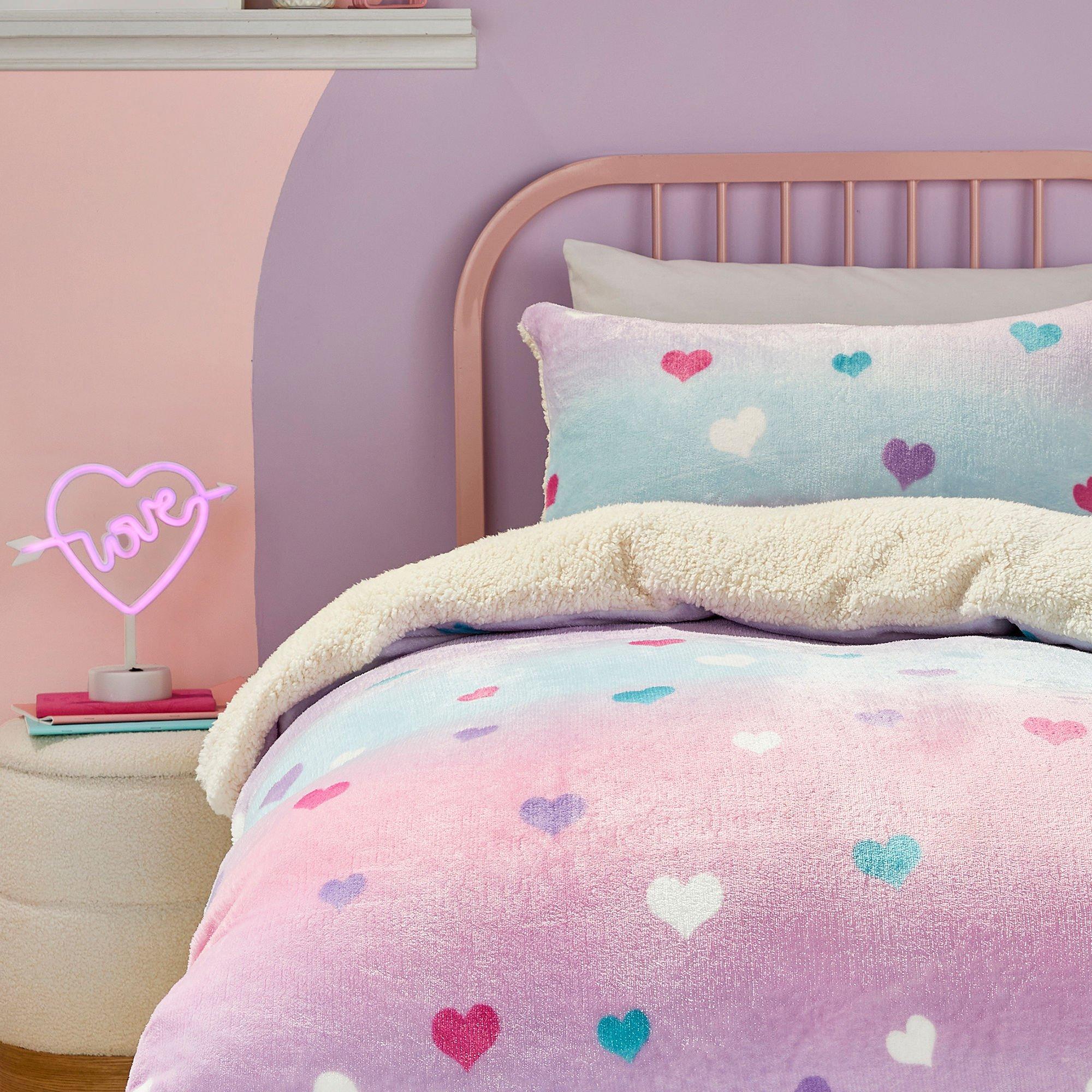 Multi - Bedlam - Cosy Ombre Heart Super Soft Duvet Cover Set - 2