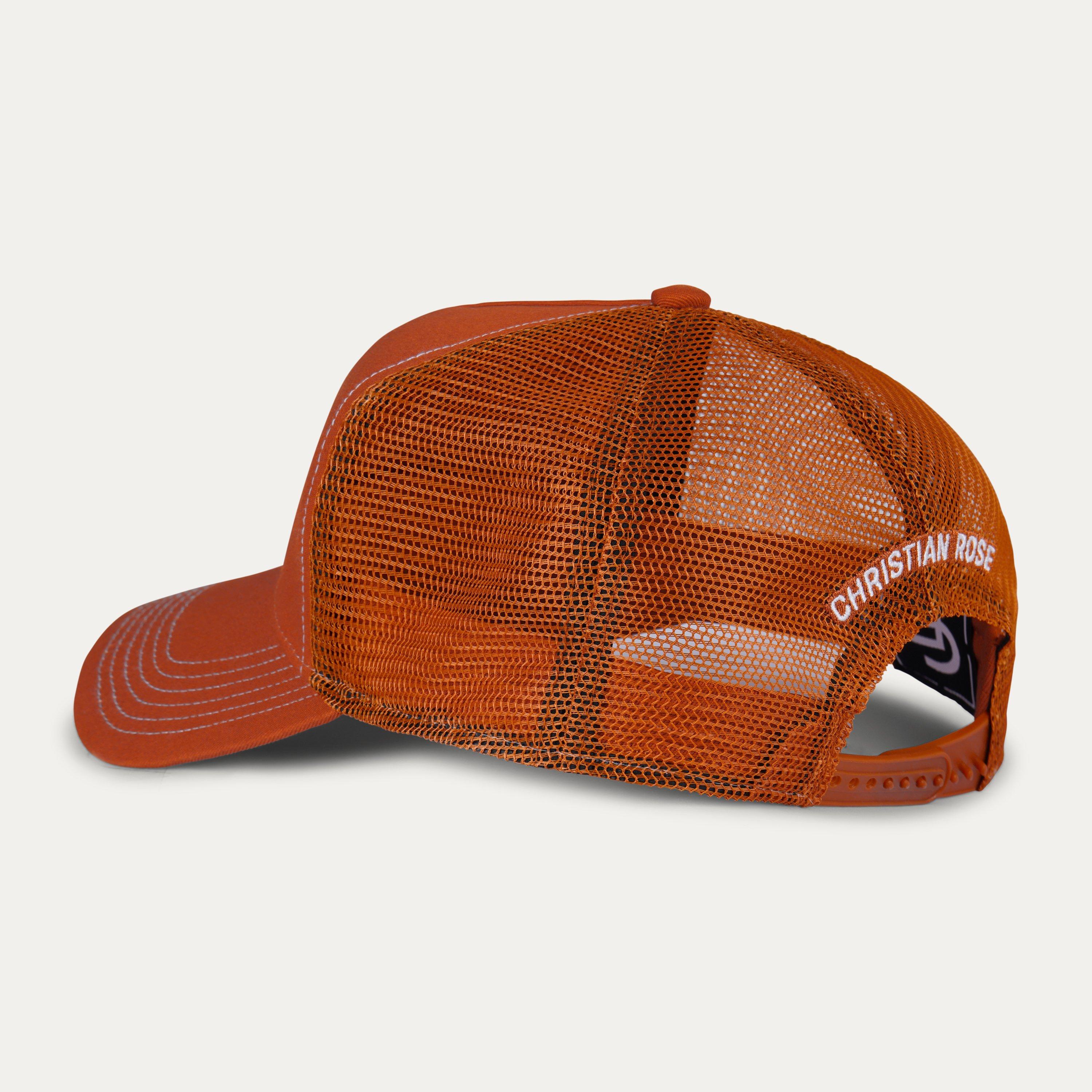 Orange - Christian Rose - Men's Sketch Trucker Cap - 3