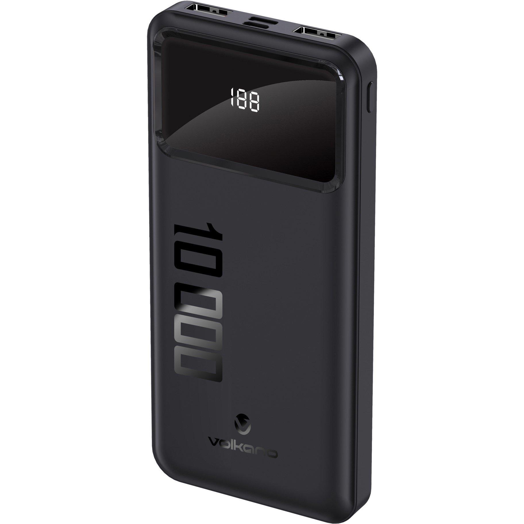 Black - Volkano - 10000mAh USB Powerbank with Digital Display - 1