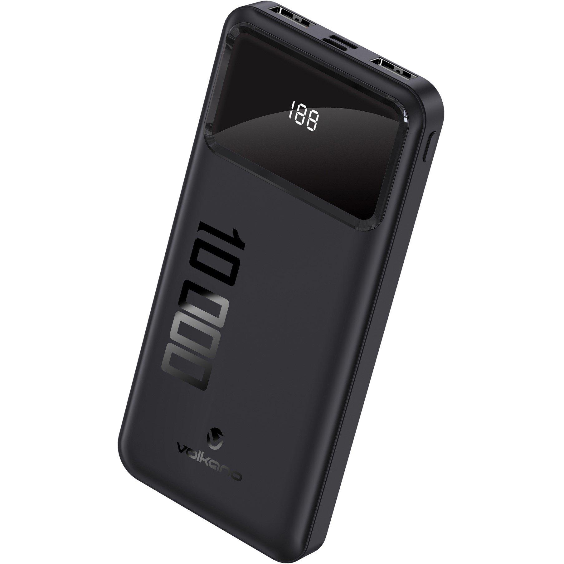 Black - Volkano - 10000mAh USB Powerbank with Digital Display - 3