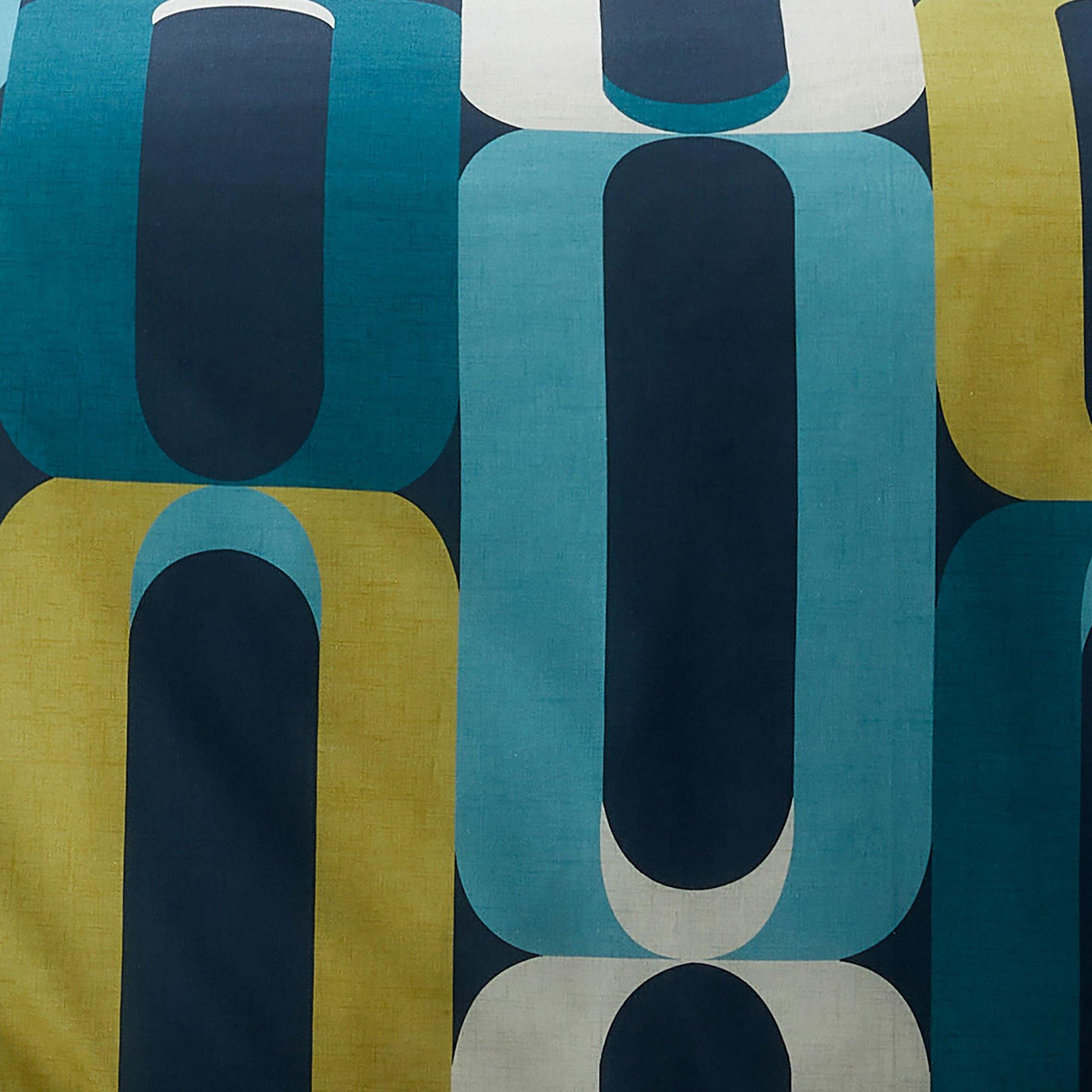 Blue - Fusion - Orea Retro Ogee Easy Care Duvet Cover Set in Blue - 4