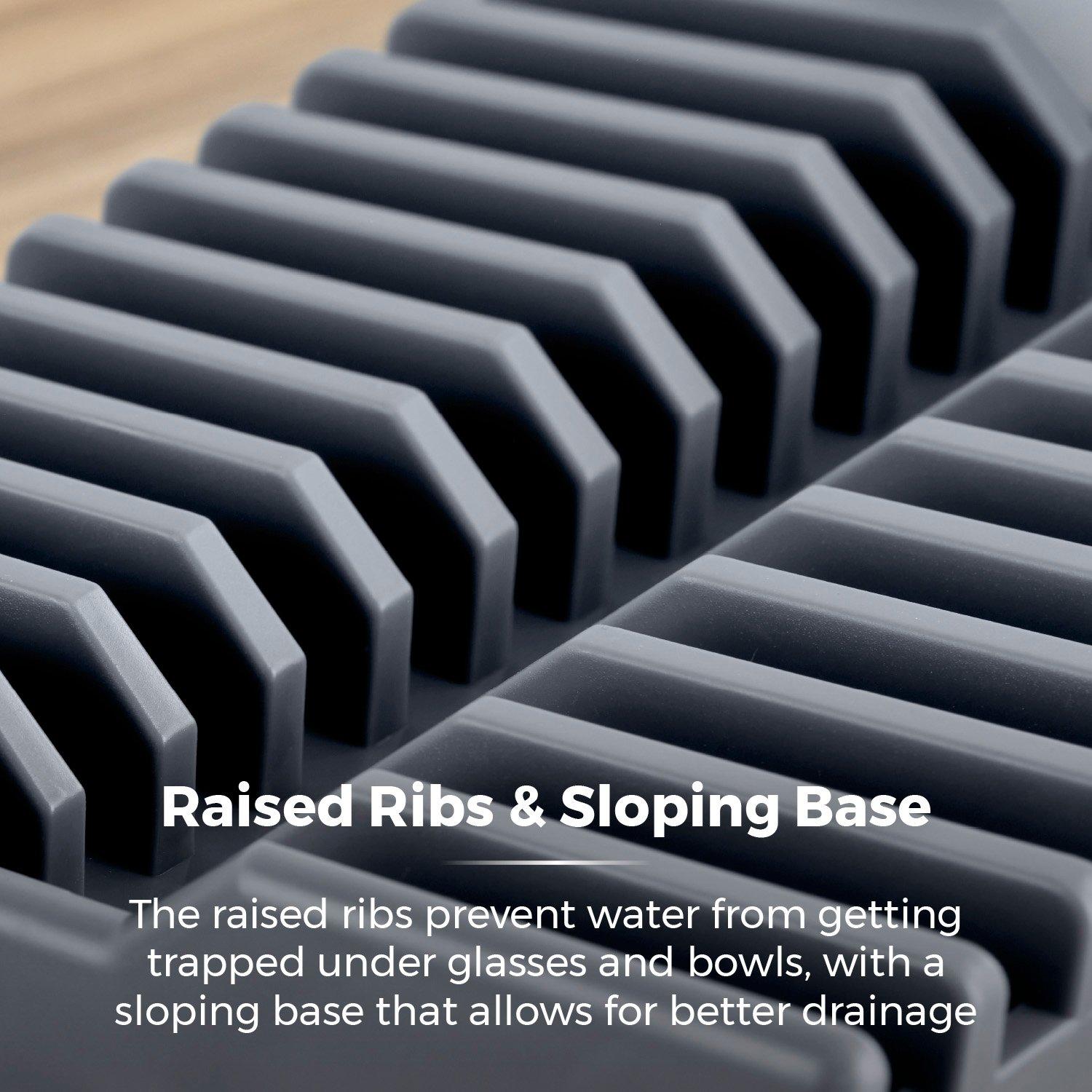 Grey - Tower - Plastic Dish Drying Rack - 6