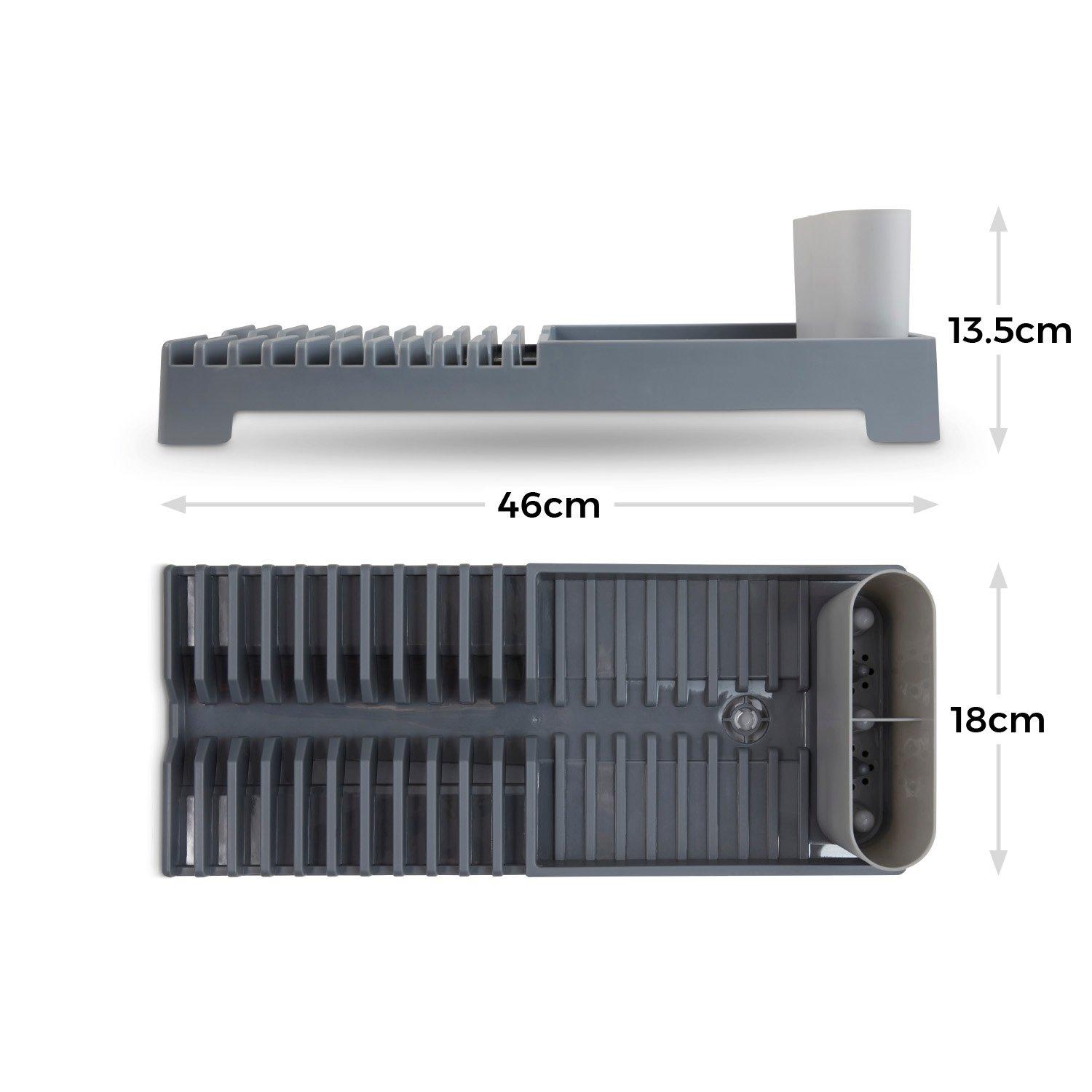 Grey - Tower - Plastic Dish Drying Rack - 7