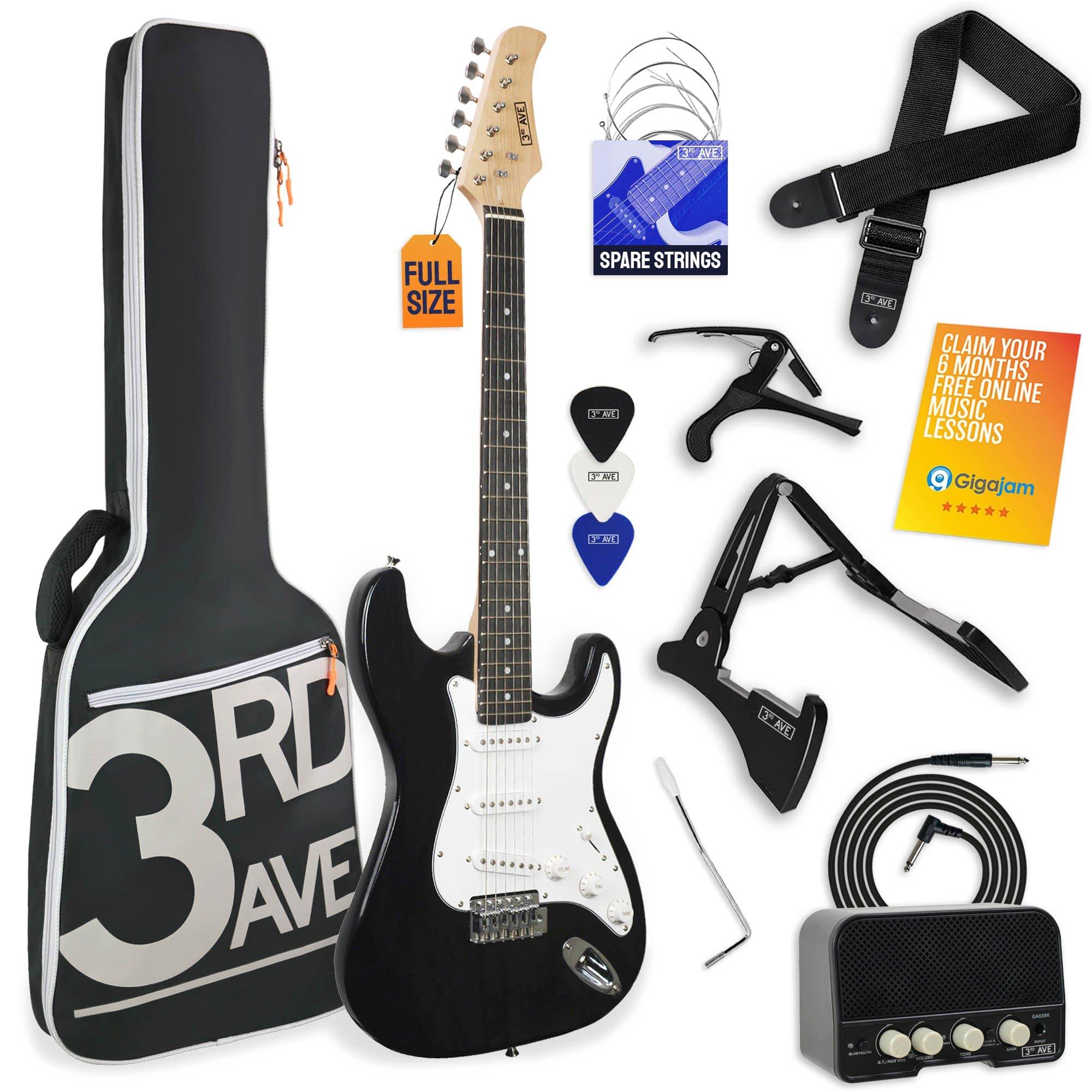 3Rd Avenue  Full Size Electric Guitar Pack With Amp - Black - Full Size