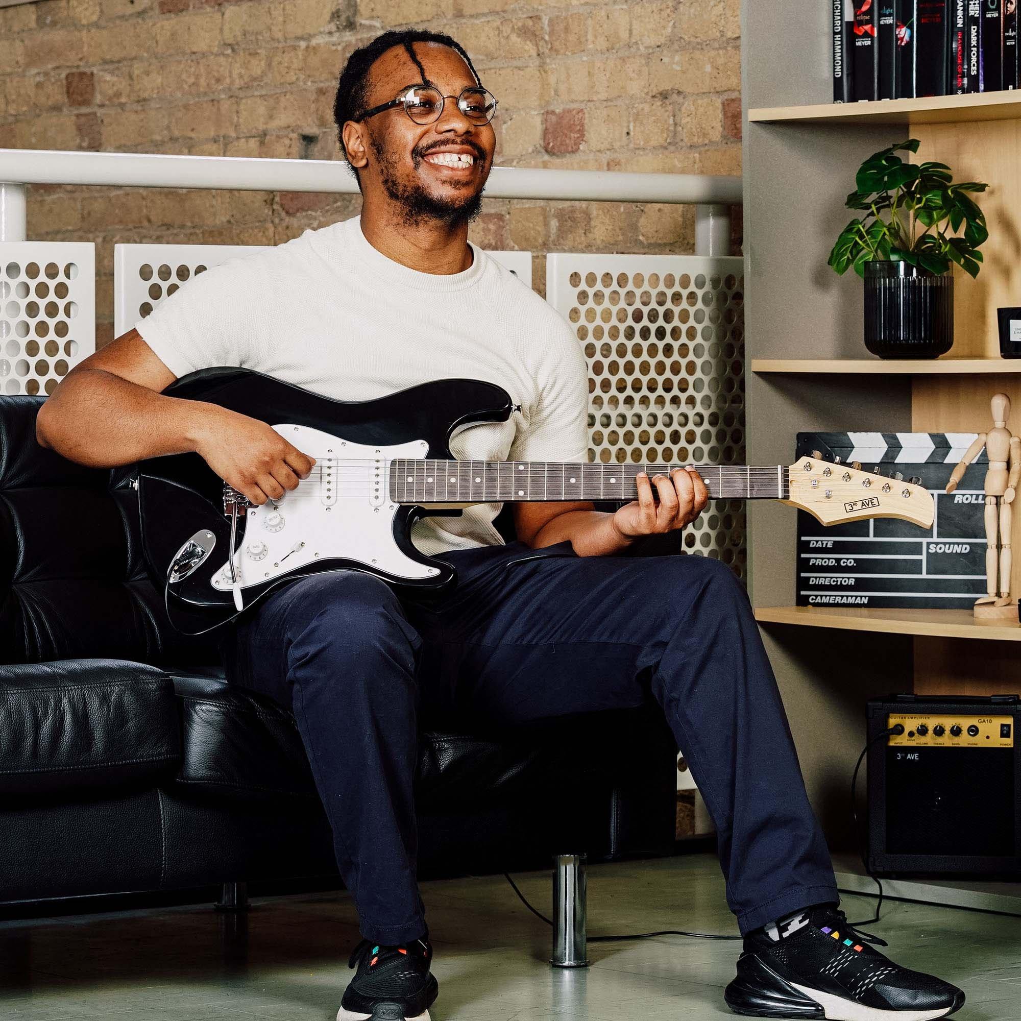 Black - 3rd Avenue - Full Size Electric Guitar Pack with Amp - 5