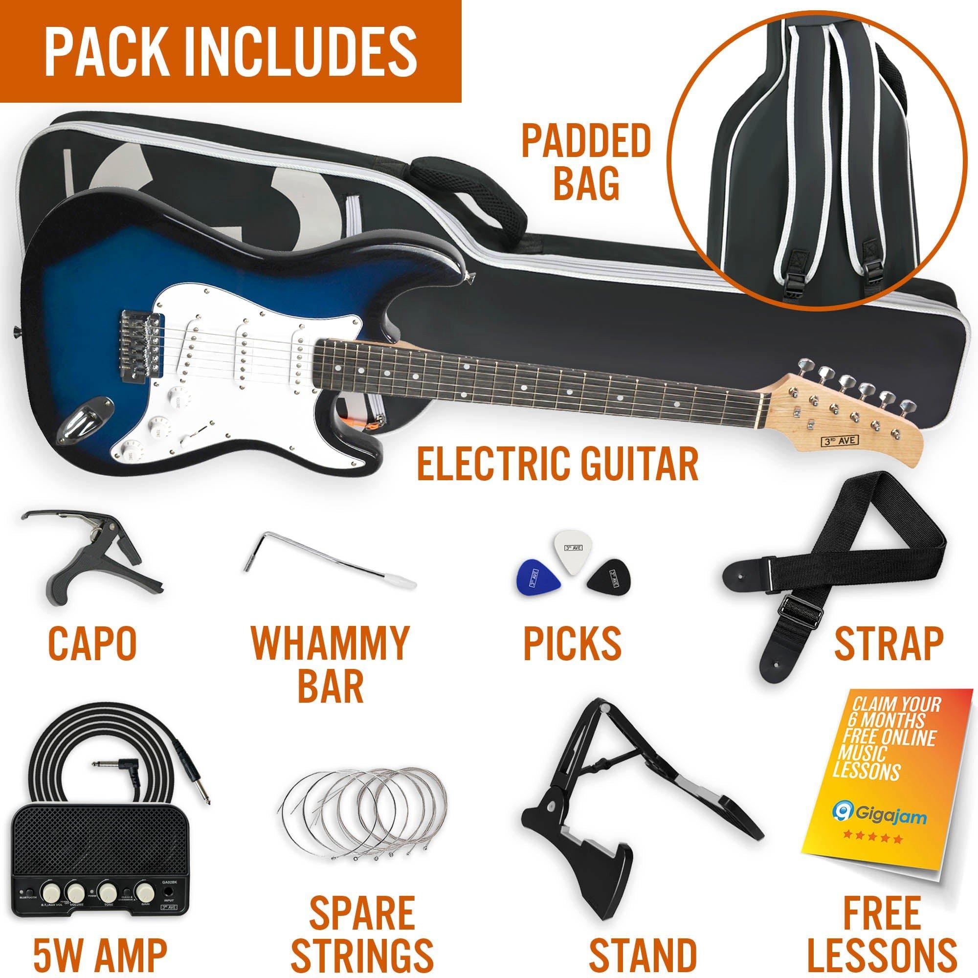 Blueburst - 3rd Avenue - Full Size Electric Guitar Pack with Amp - 3