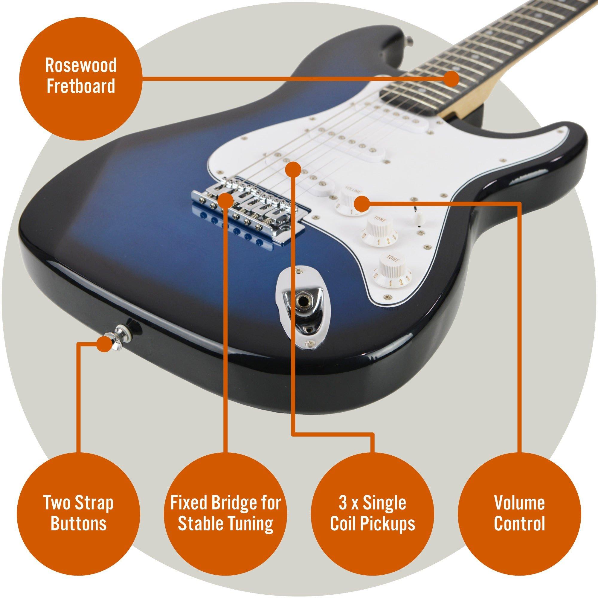 Blueburst - 3rd Avenue - Full Size Electric Guitar Pack with Amp - 4