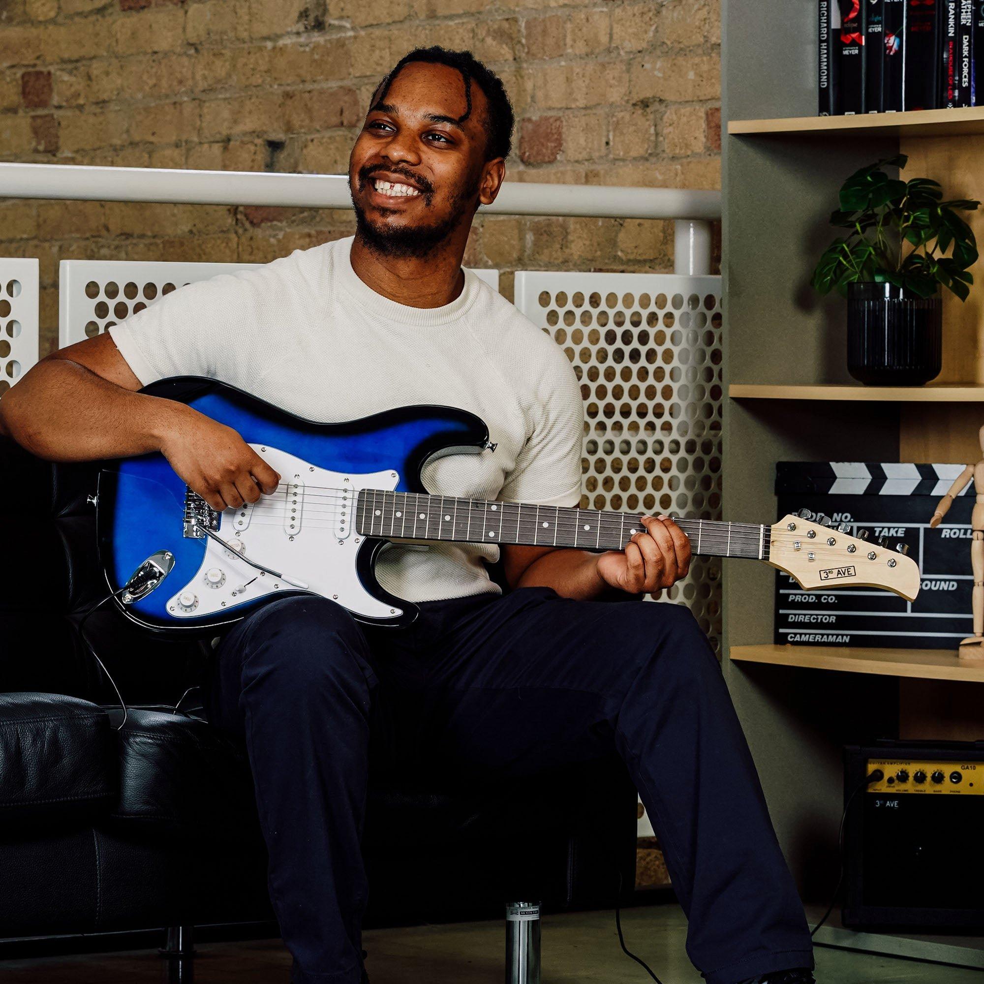 Blueburst - 3rd Avenue - Full Size Electric Guitar Pack with Amp - 5