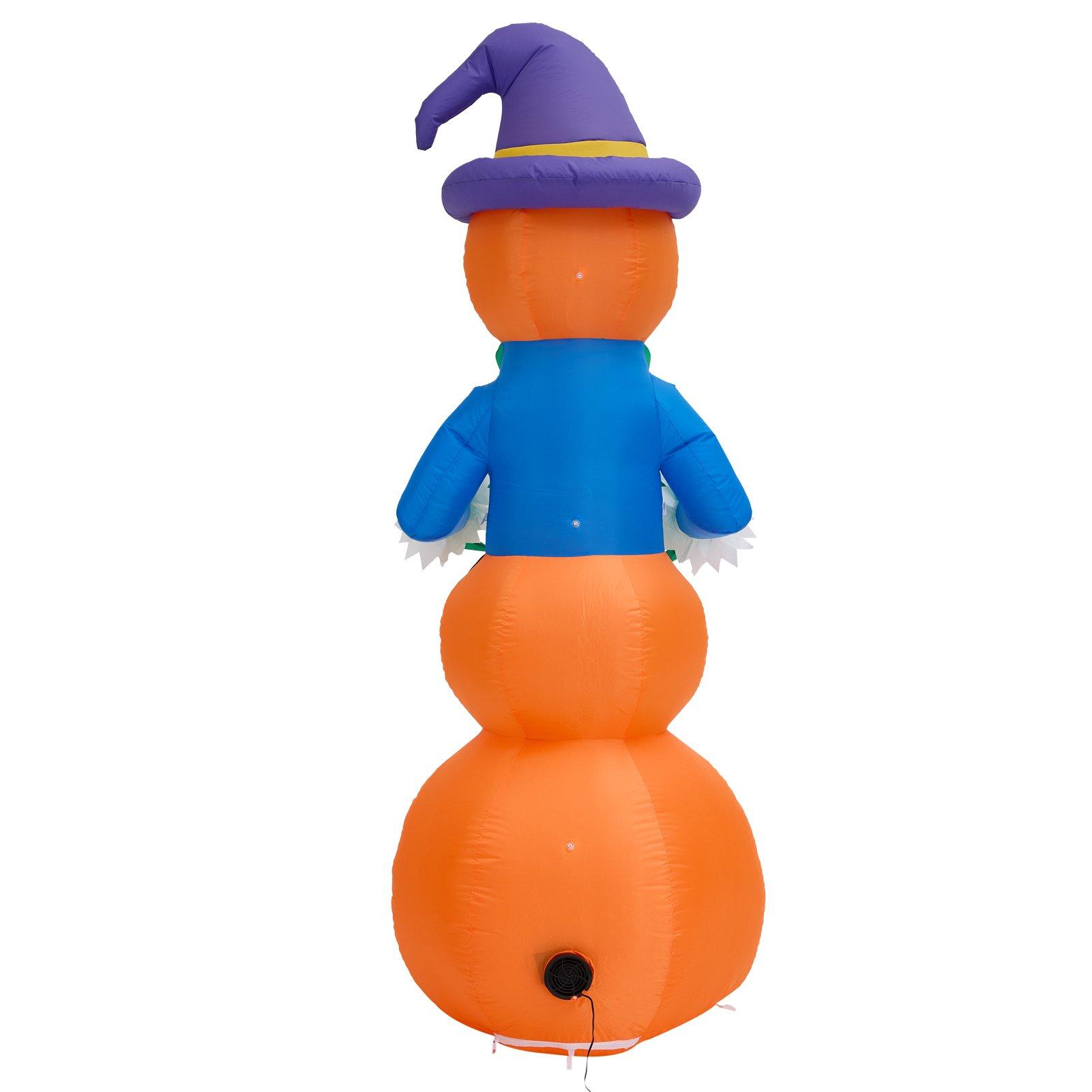 Multi - LIFE IDEAS - 6ft Halloween Inflatable Stacked Pumpkin Ghost - 4
