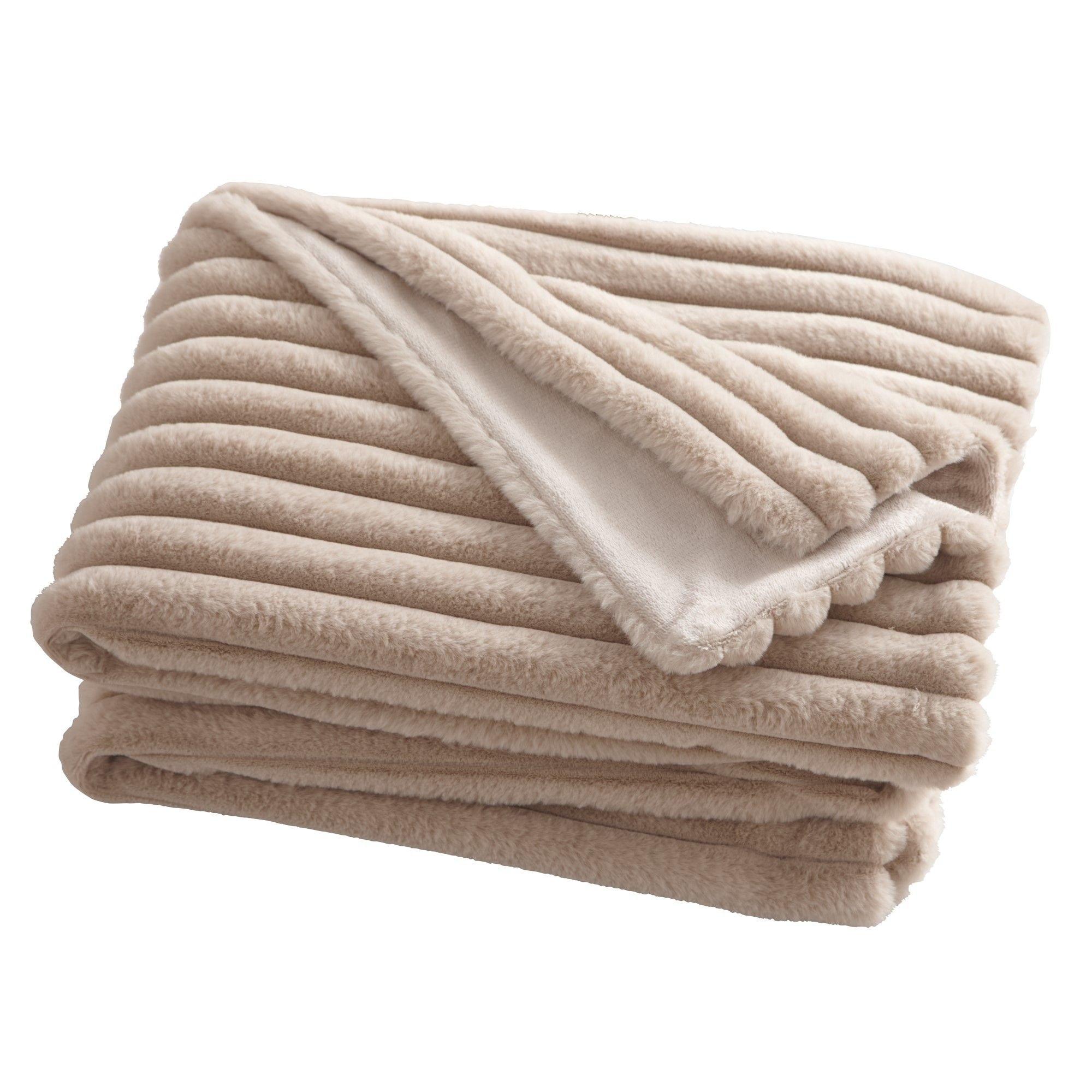 Natural - Appletree - Morritz Soft Reversible Bedspread Throw - Natural - 1