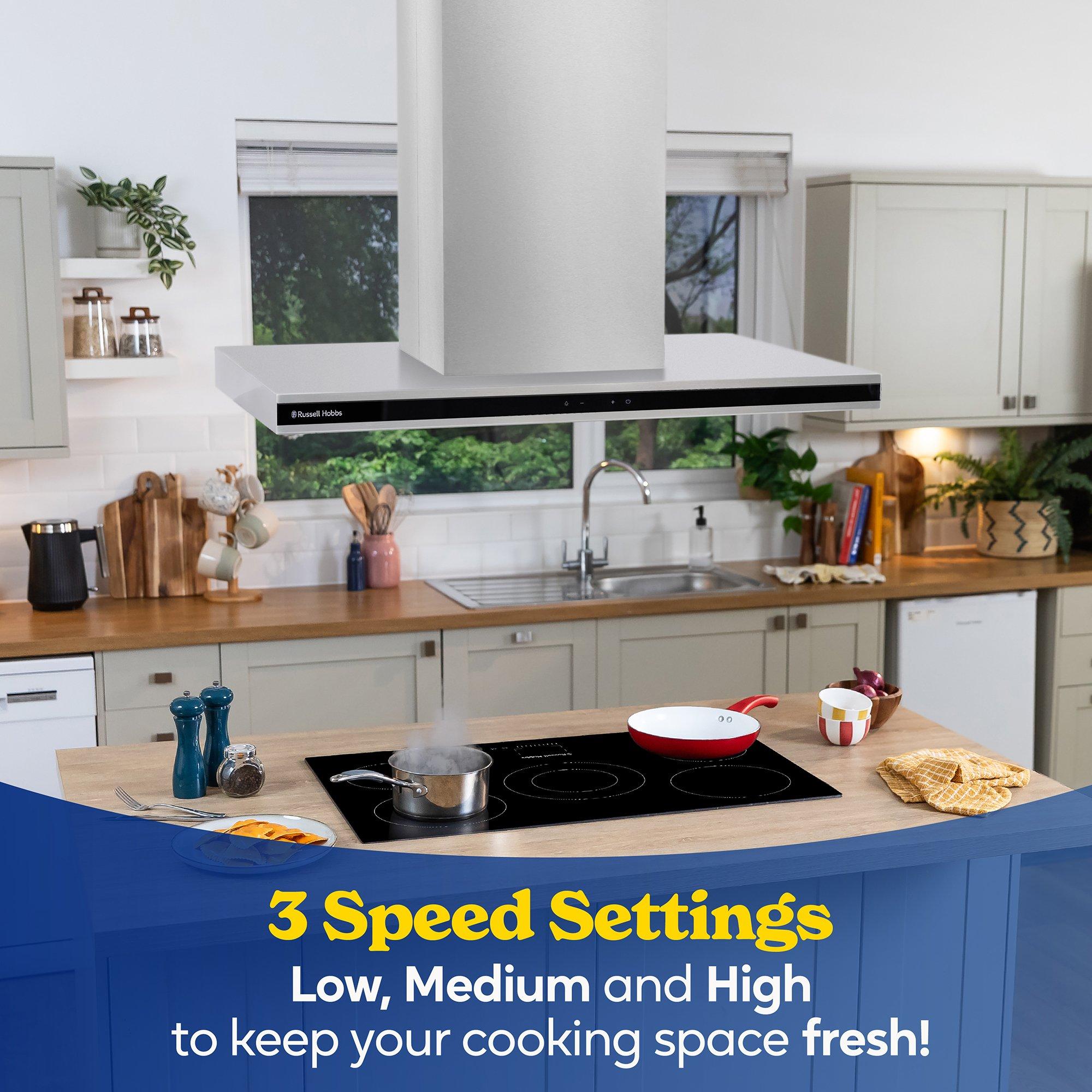 Stainless Steel - Russell Hobbs - RHICH904SS 90cm Island Cooker Hood Stainless Steel - 5