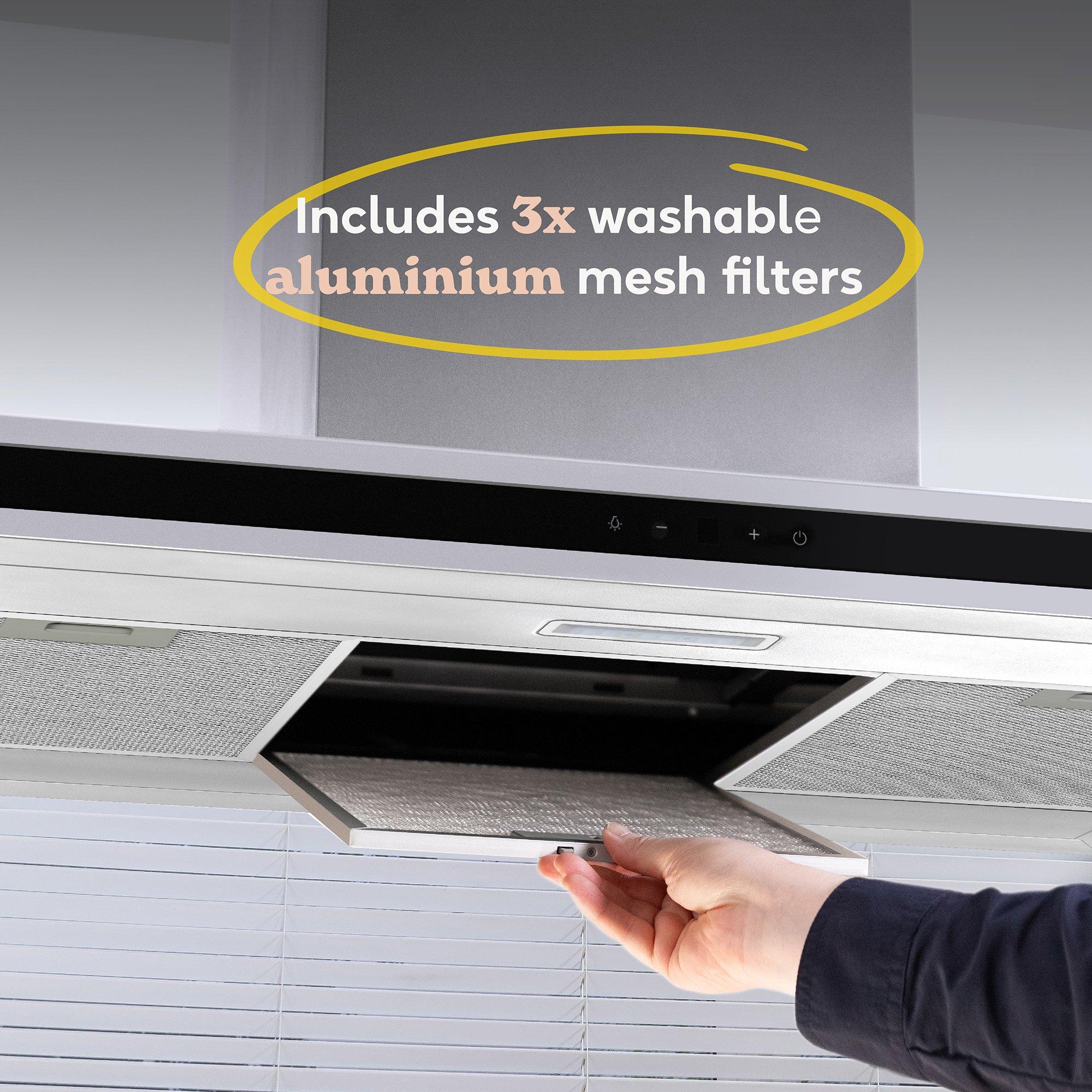 Stainless Steel - Russell Hobbs - RHICH904SS 90cm Island Cooker Hood Stainless Steel - 7