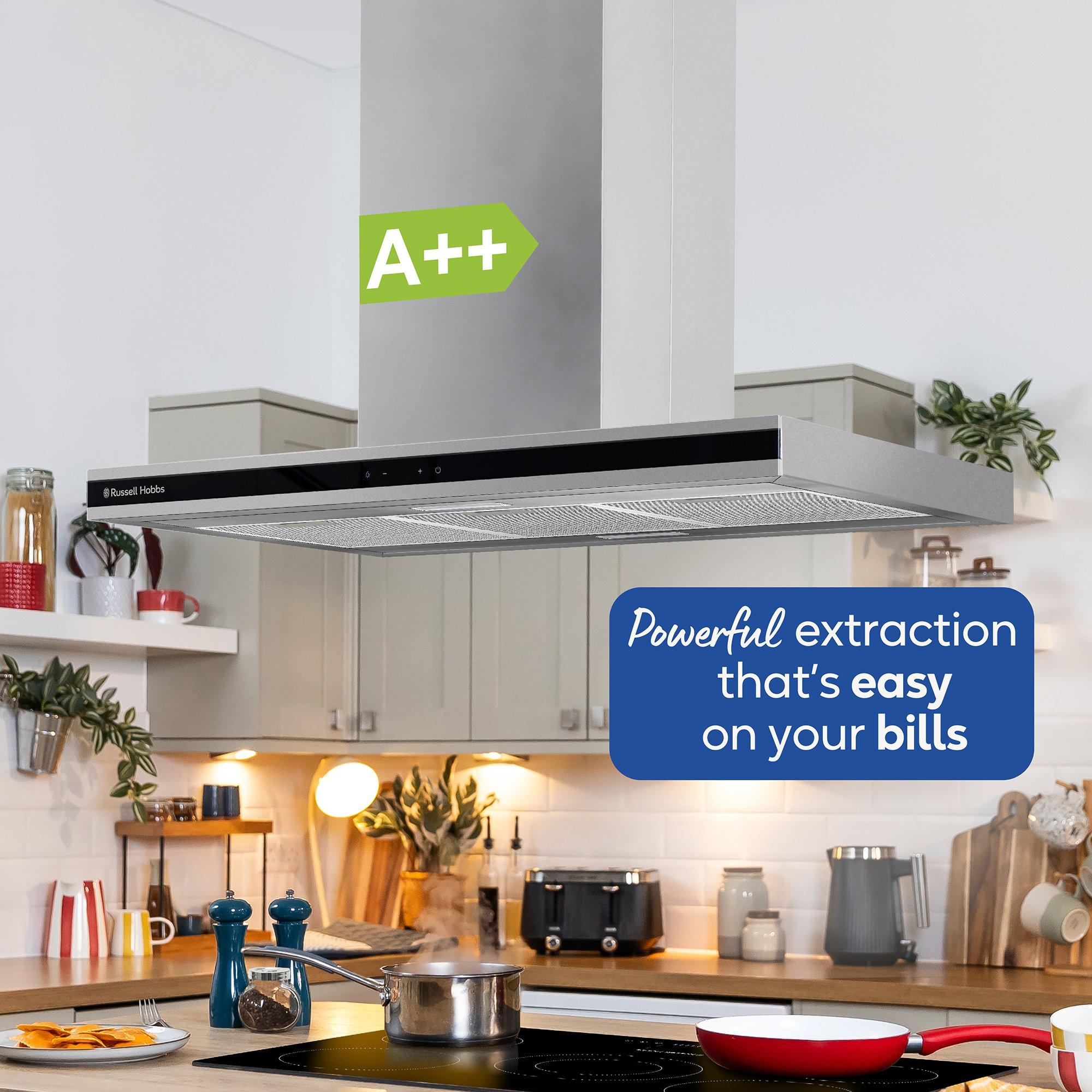 Stainless Steel - Russell Hobbs - RHICH904SS 90cm Island Cooker Hood Stainless Steel - 8