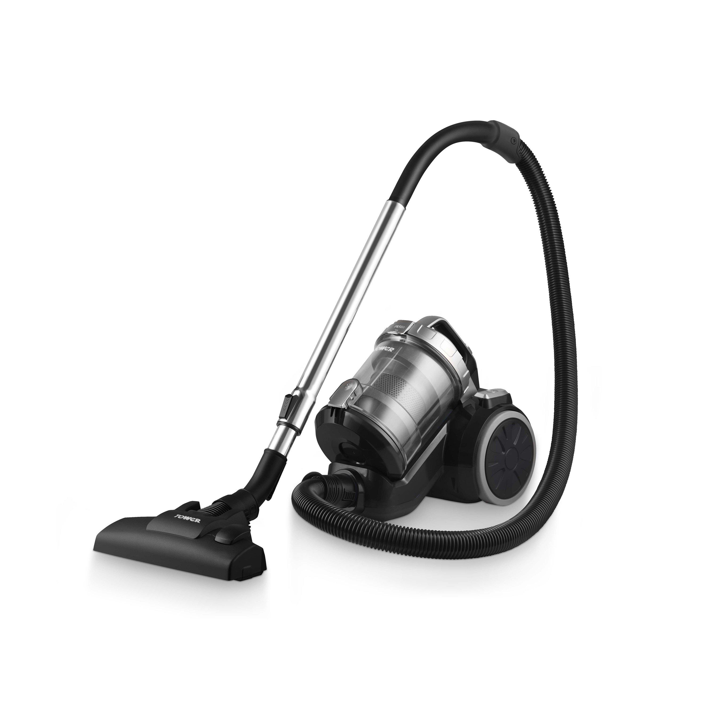 Silver - Tower - T102004PLPET 1.5L Cylinder Vacuum Cleaner Platinum - 1