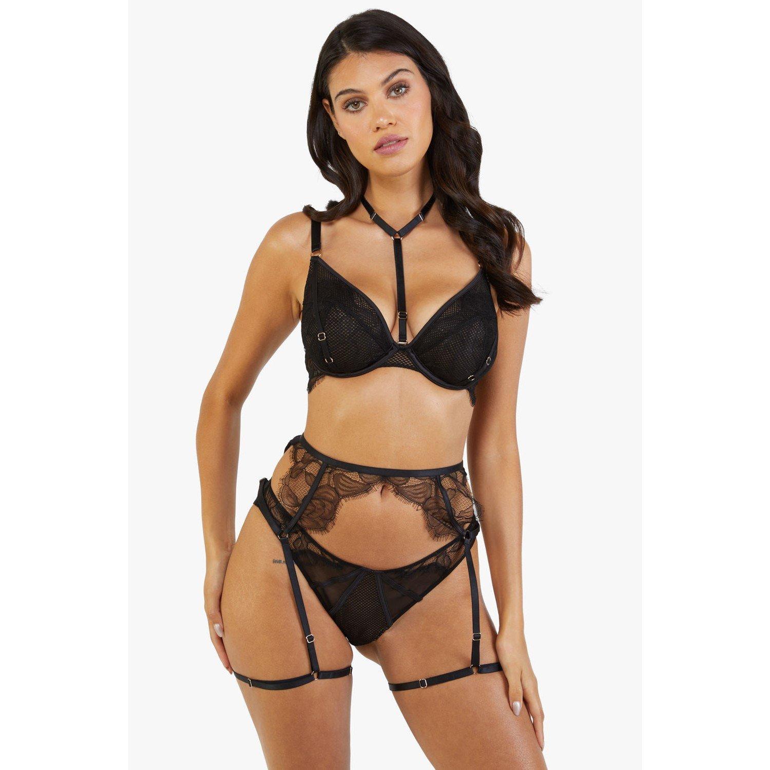 Black - Playful Promises - Felicity Hayward Fairfield Black Lace Suspender Be - 3