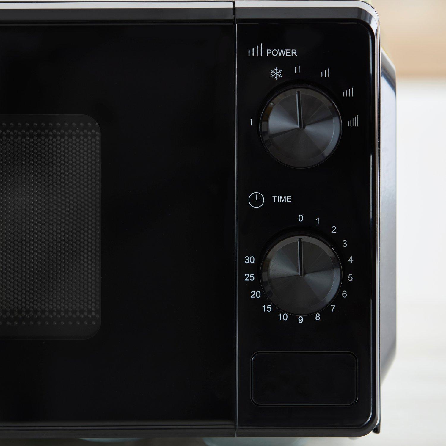 Black - Tower - 20L 800W Microwave Manual Solo Black - 5