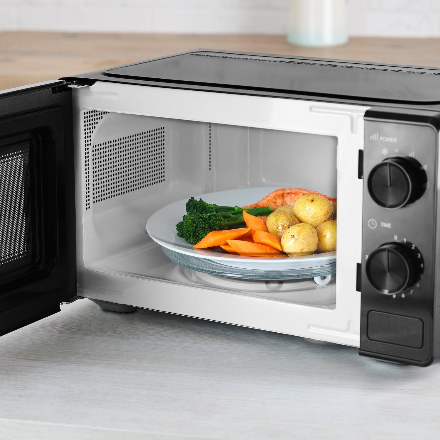 Black - Tower - 20L 800W Microwave Manual Solo Black - 8