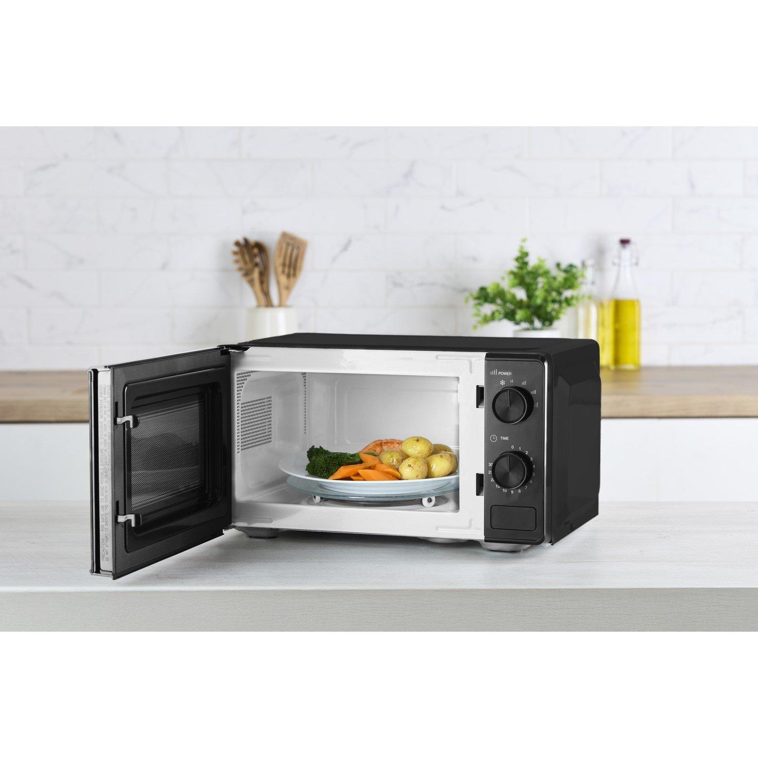 Black - Tower - 20L 800W Microwave Manual Solo Black - 10