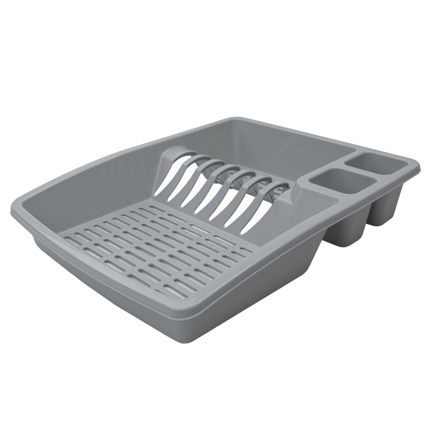 Grey - JVL - JVL Plastic Dish Drainer Washing Up Bowl and Soap - 5